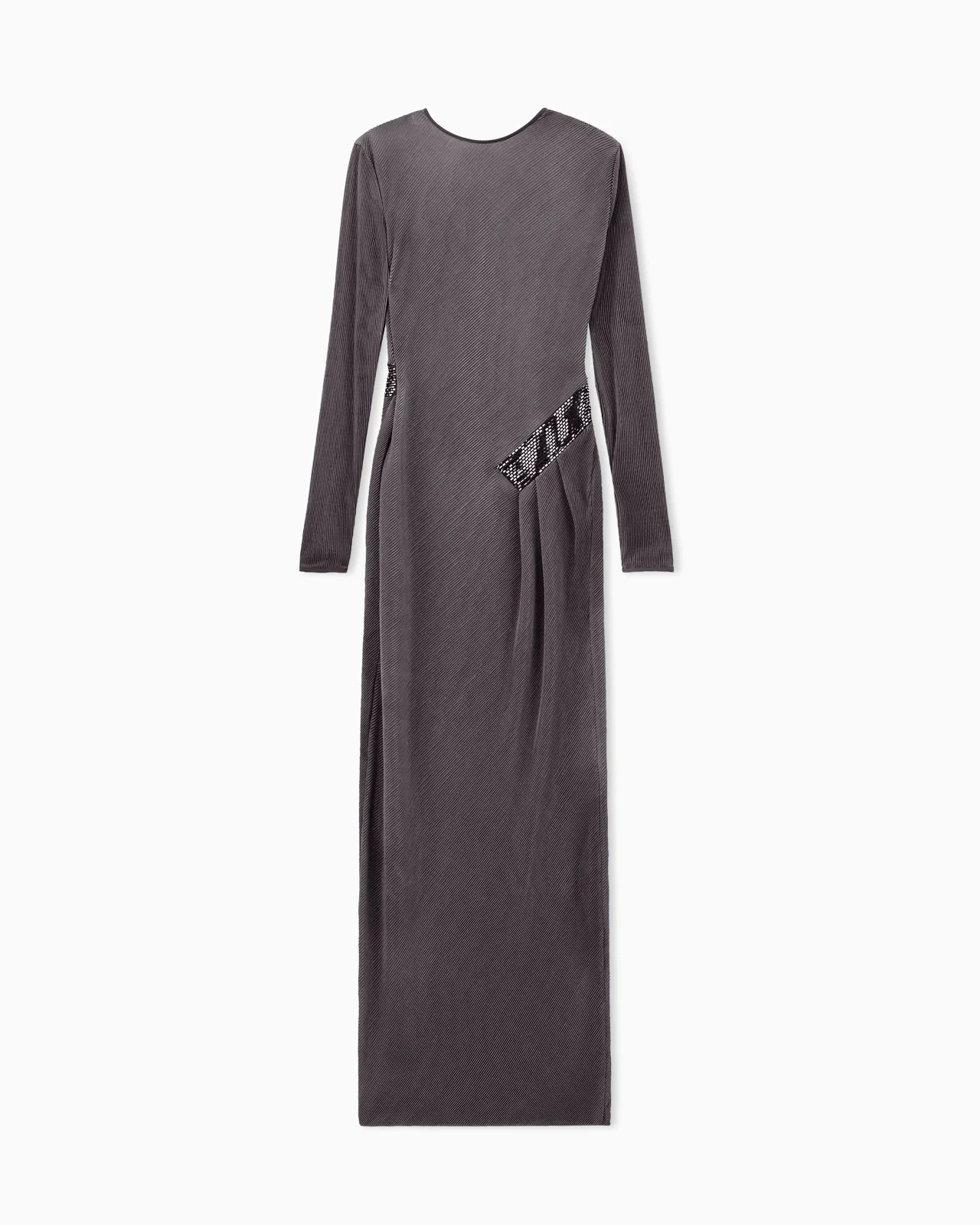 DRESS PLEATED JERSEY WITH BACK V-NECK AND SEQUIN DETAIL - 1