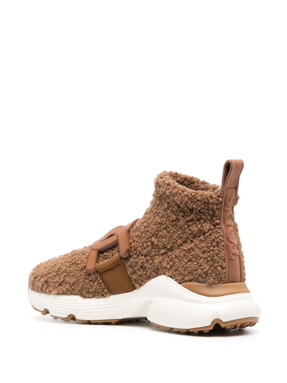 shearling logo-plaque trainers - 3