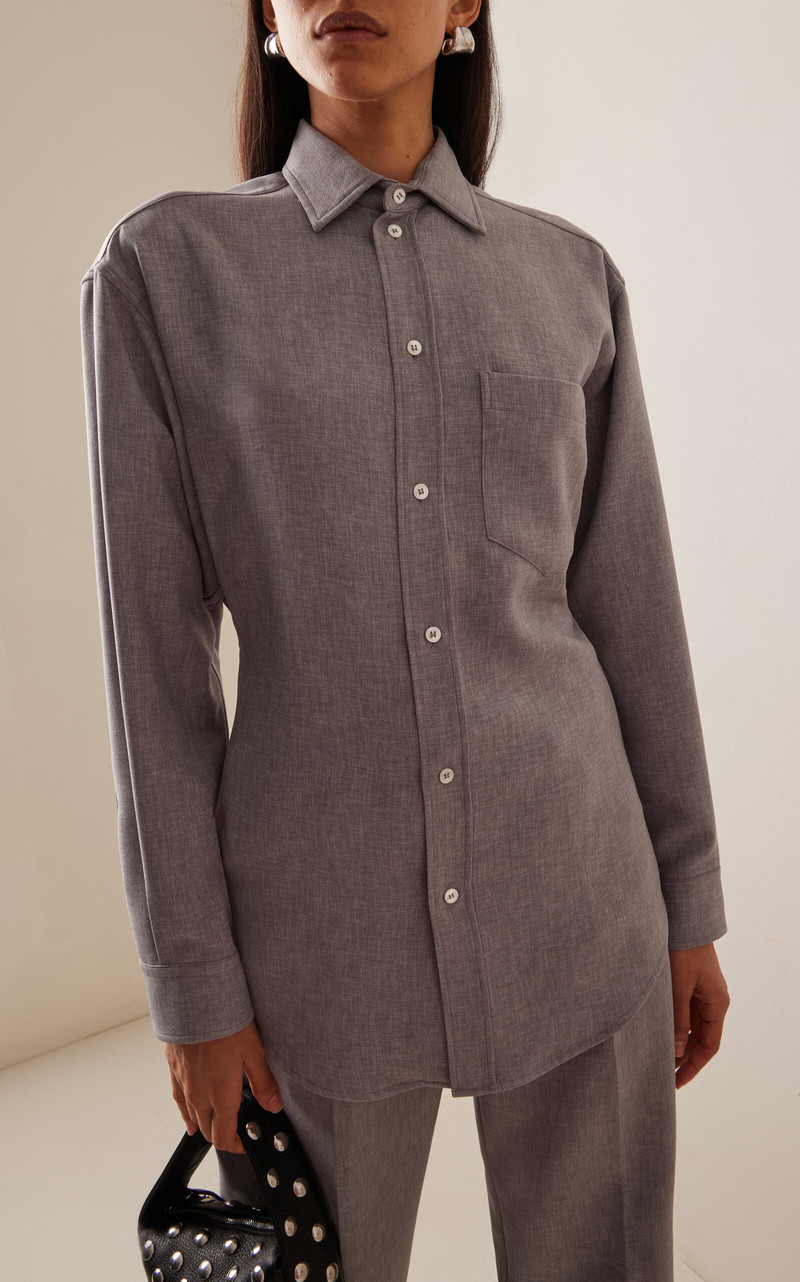 DARKPARK Anne Tailored Poplin Shirt grey outlook