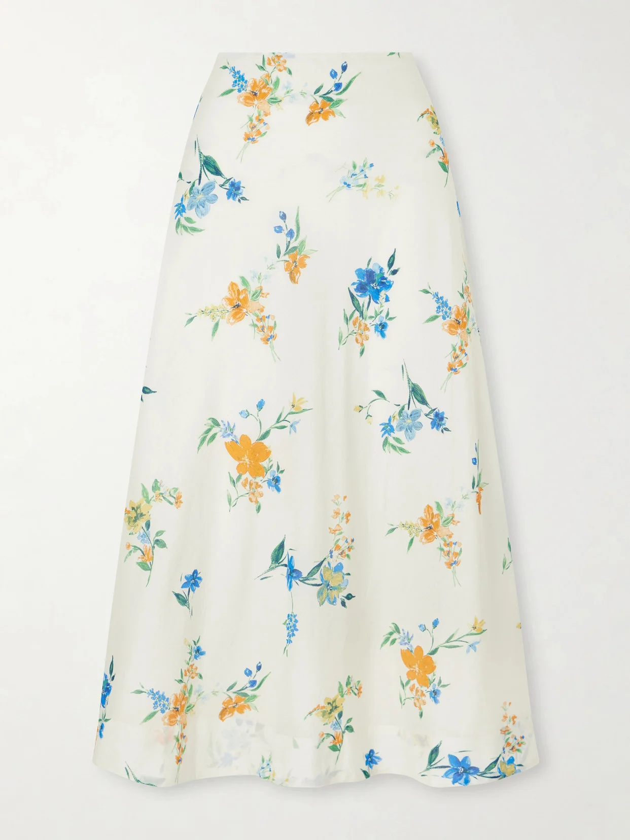 Mila Floral-print Organic Cotton Midi Skirt - 1