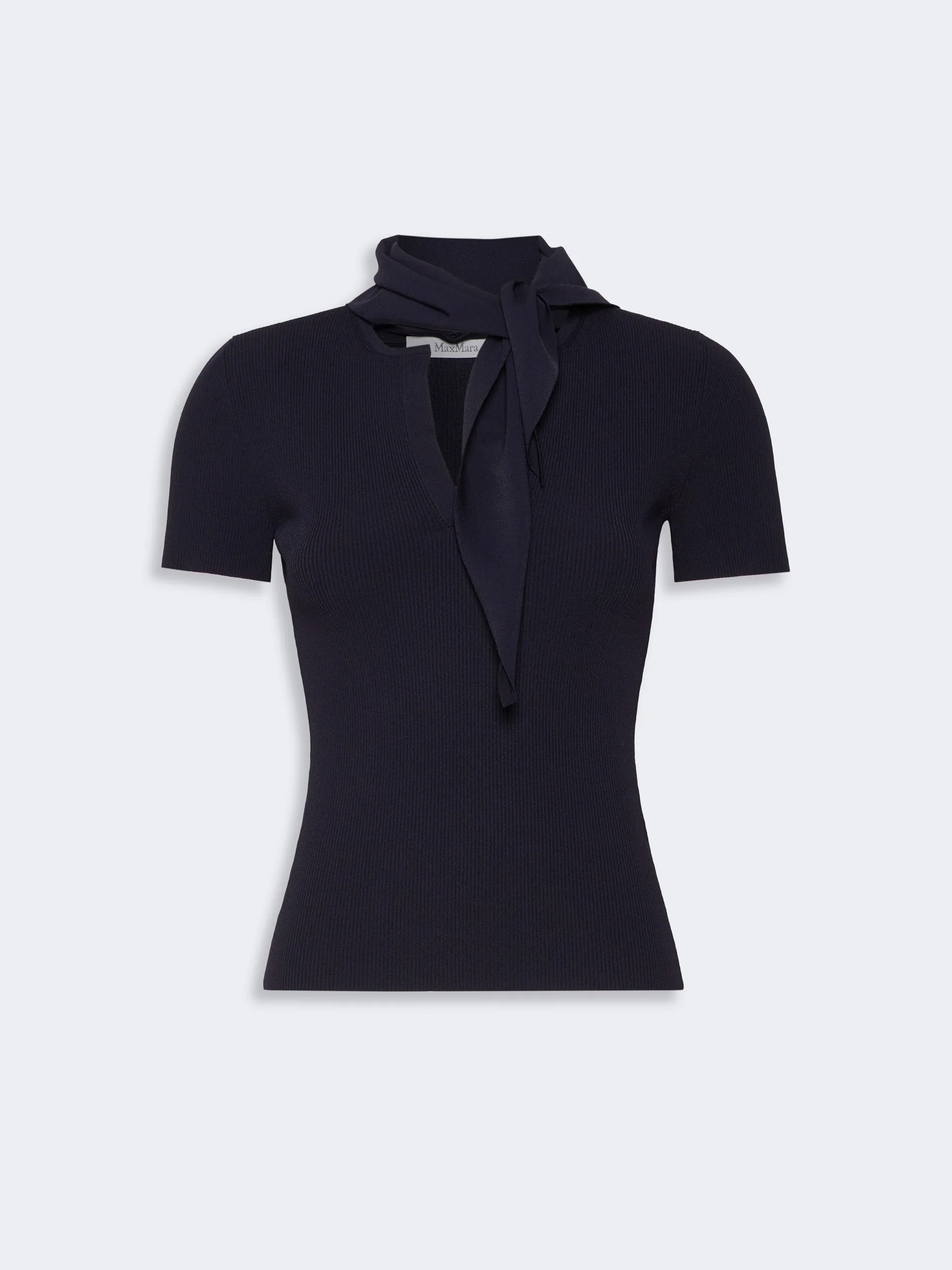 PALMETI Viscose crepe sweater with scarf detail - ULTRAMARINE - 1