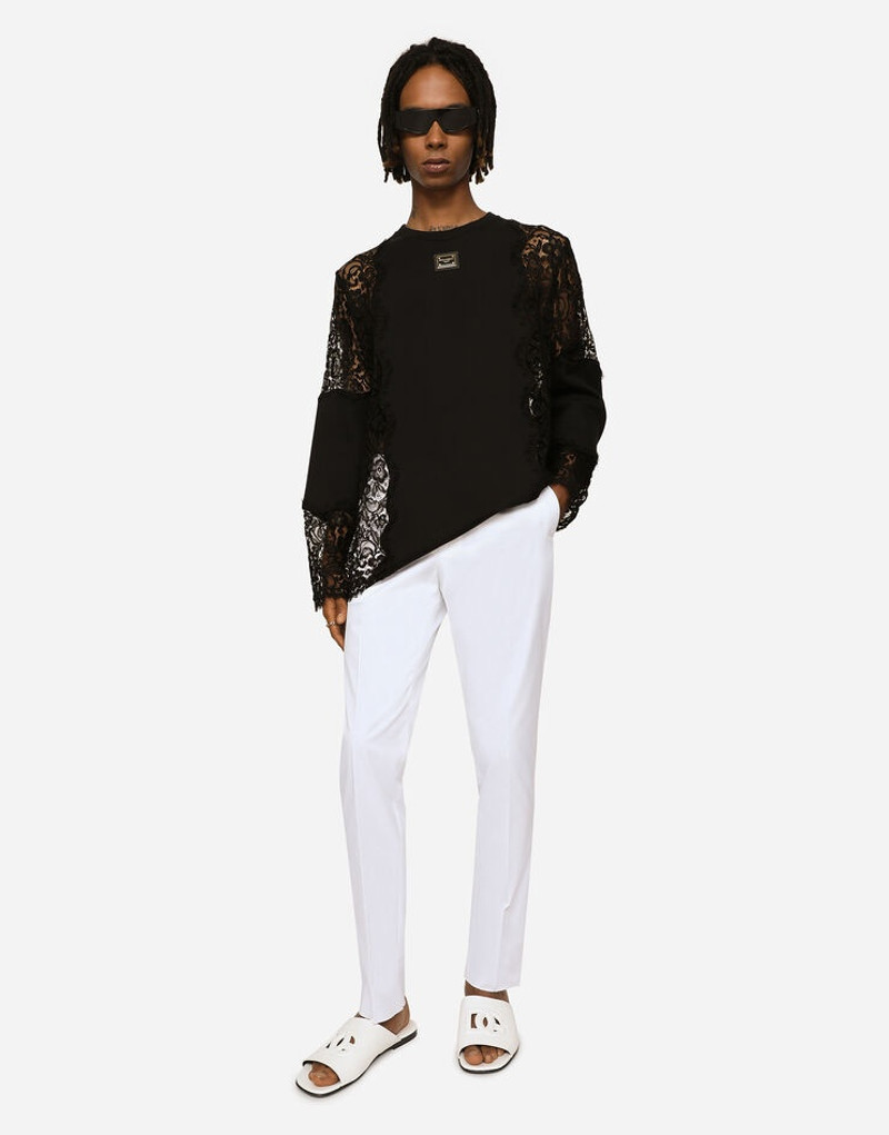 Dolce & Gabbana Long-sleeved T-shirt with lace inserts outlook