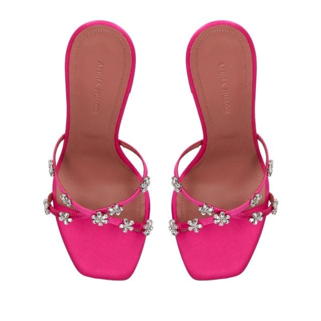 Fuchsia mules Lily with floral crystals - 3