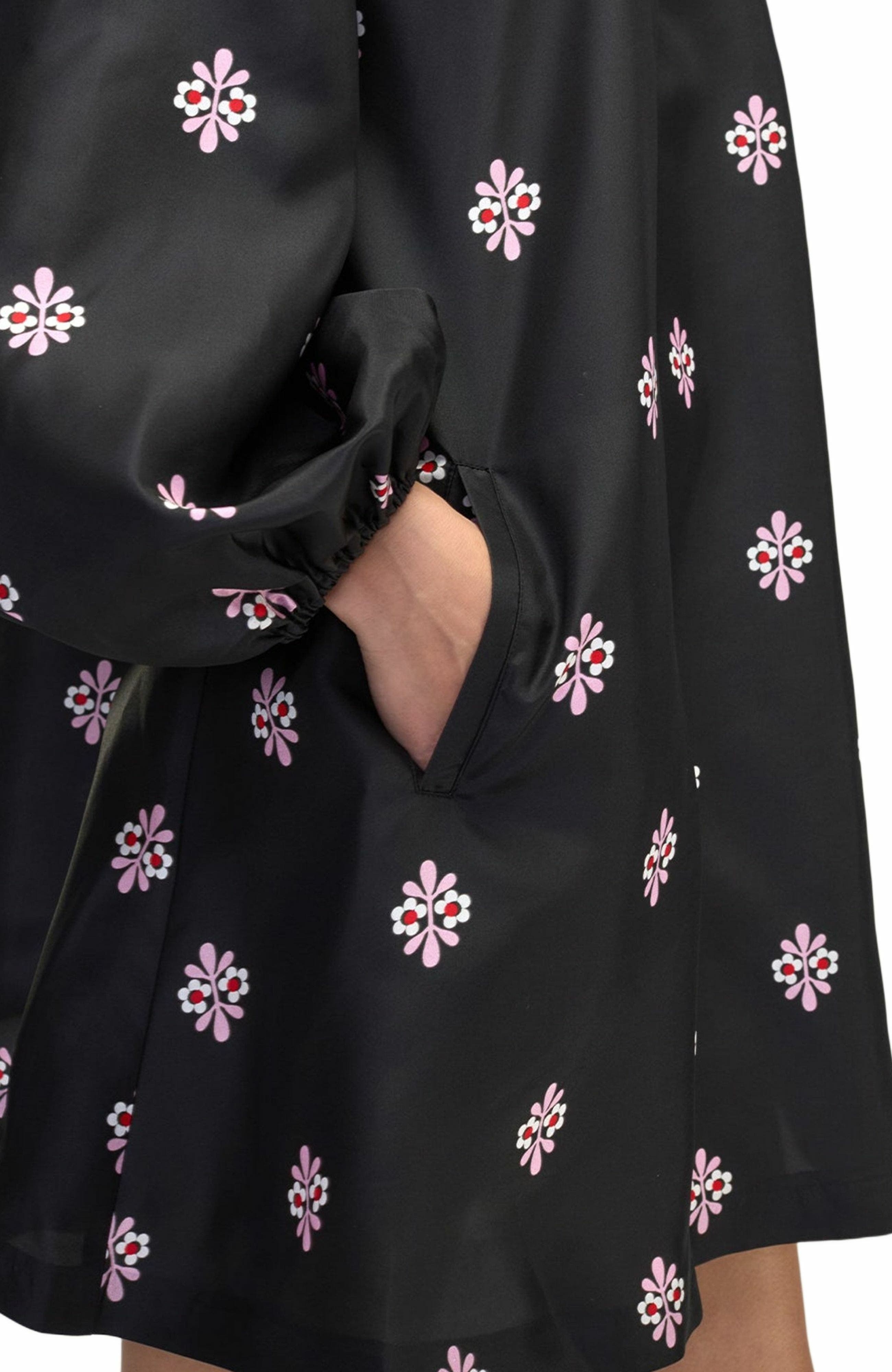 Cynthia Rowley Second Nature Silk Taffeta Dress in Black_Multi at Nordstrom - 8