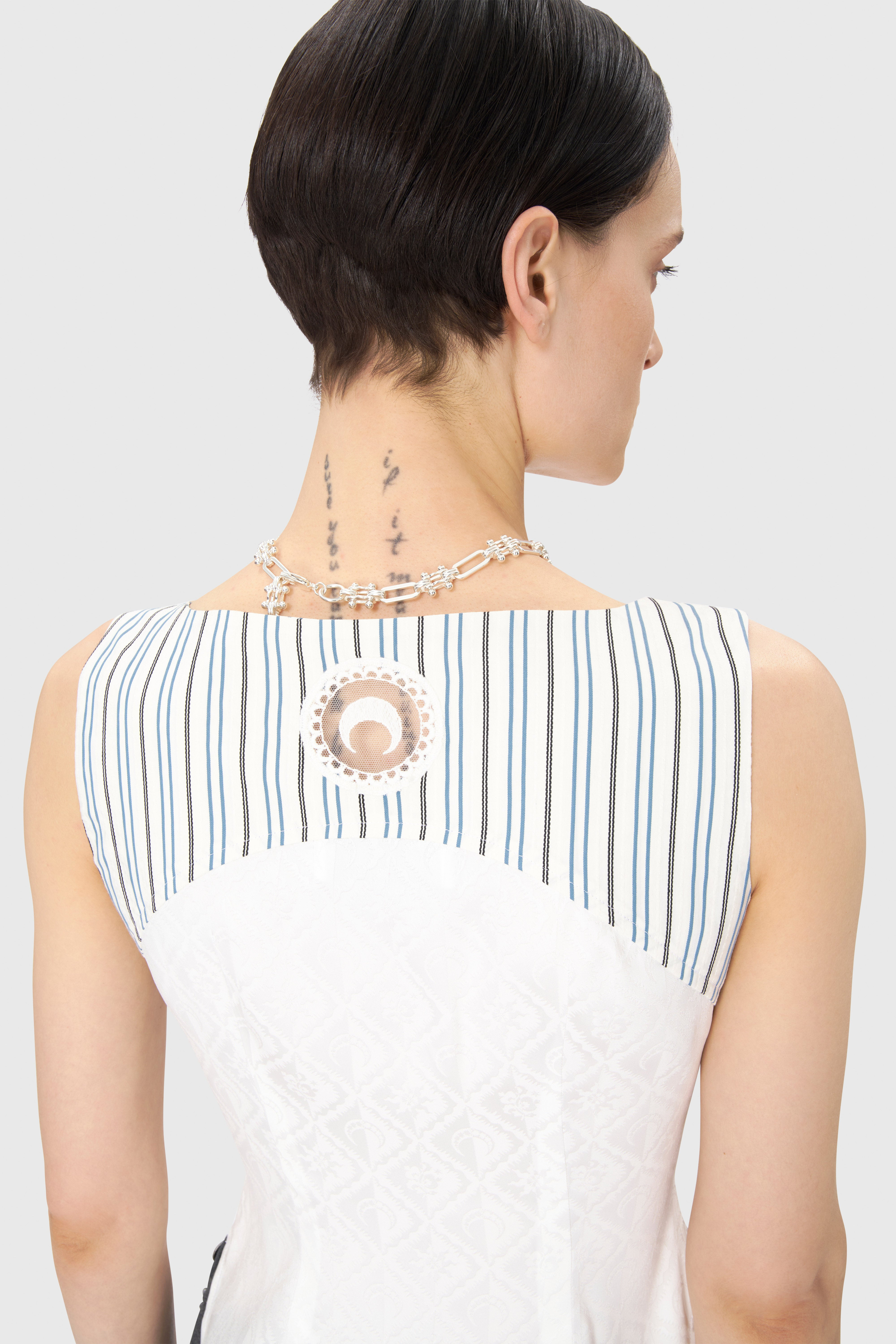 Regenerated Striped Poplin Bustier Top - 3
