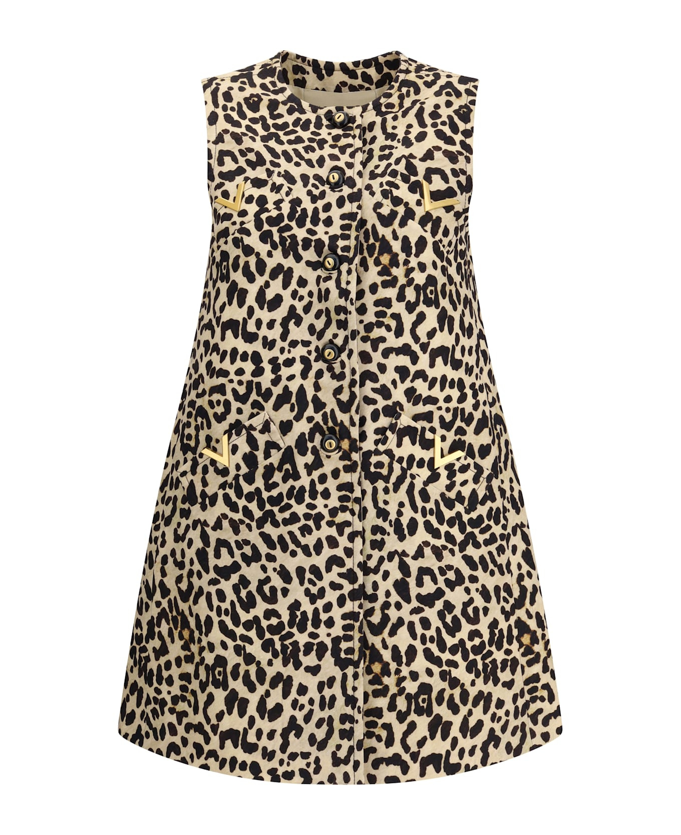 Leopard-print Long Vest - 1