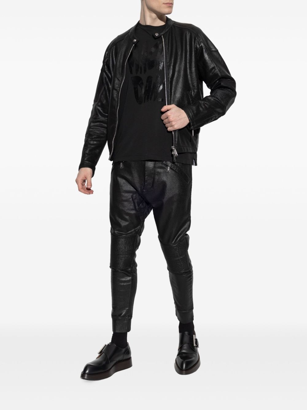 tapered Waxed trousers - 2
