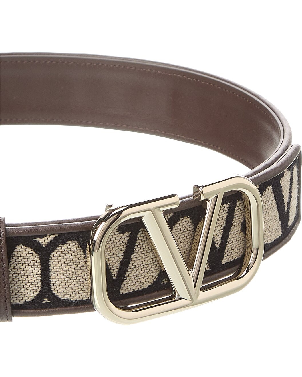 Valentino VLogo 40mm Toile Iconographe Canvas & Leather Belt - 2