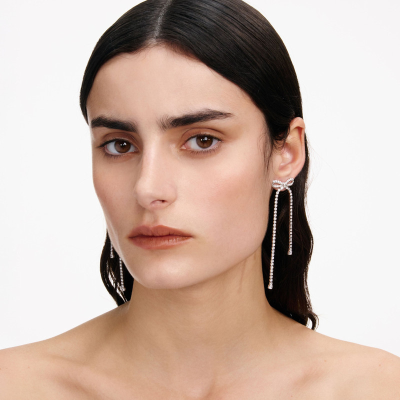 self-portrait Crystal Bow Dangle Earrings outlook