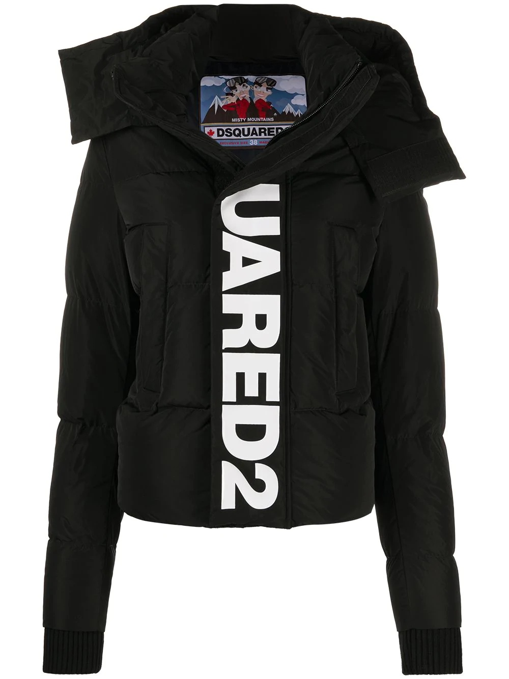 logo print hooded jacket - 1