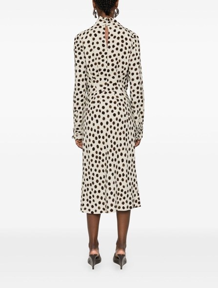 ワンピース DRIES VAN NOTEN ECRU POLKA DOT DRESS WITH BOW Dries Van Noten Polka dot dress | REVERSIBLE