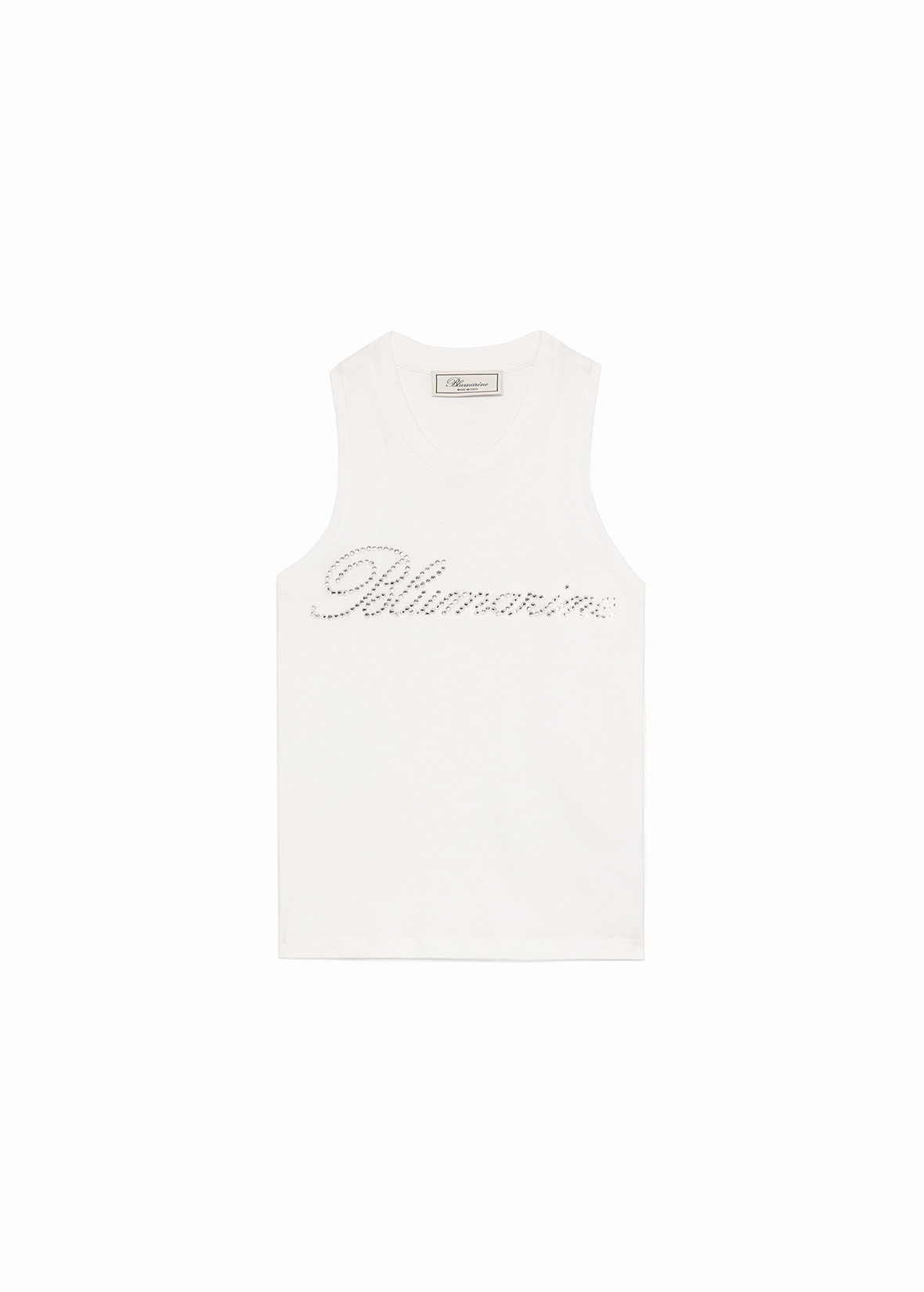 JERSEY TANK TOP WITH BLUMARINE RHINESTONE EMBROIDERY - 1