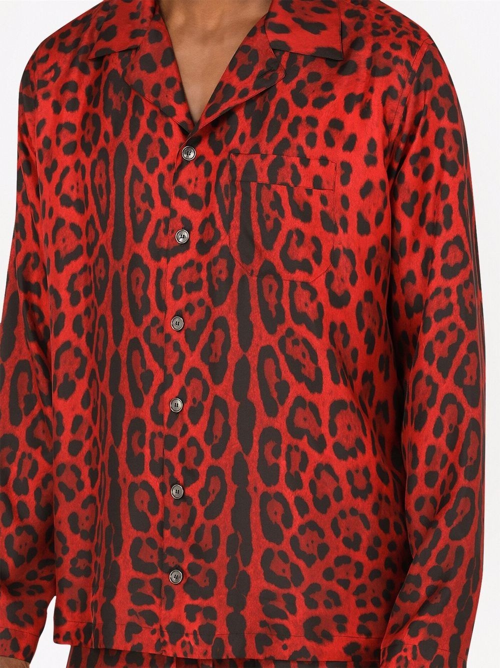 leopard-print long-sleeve silk shirt - 5