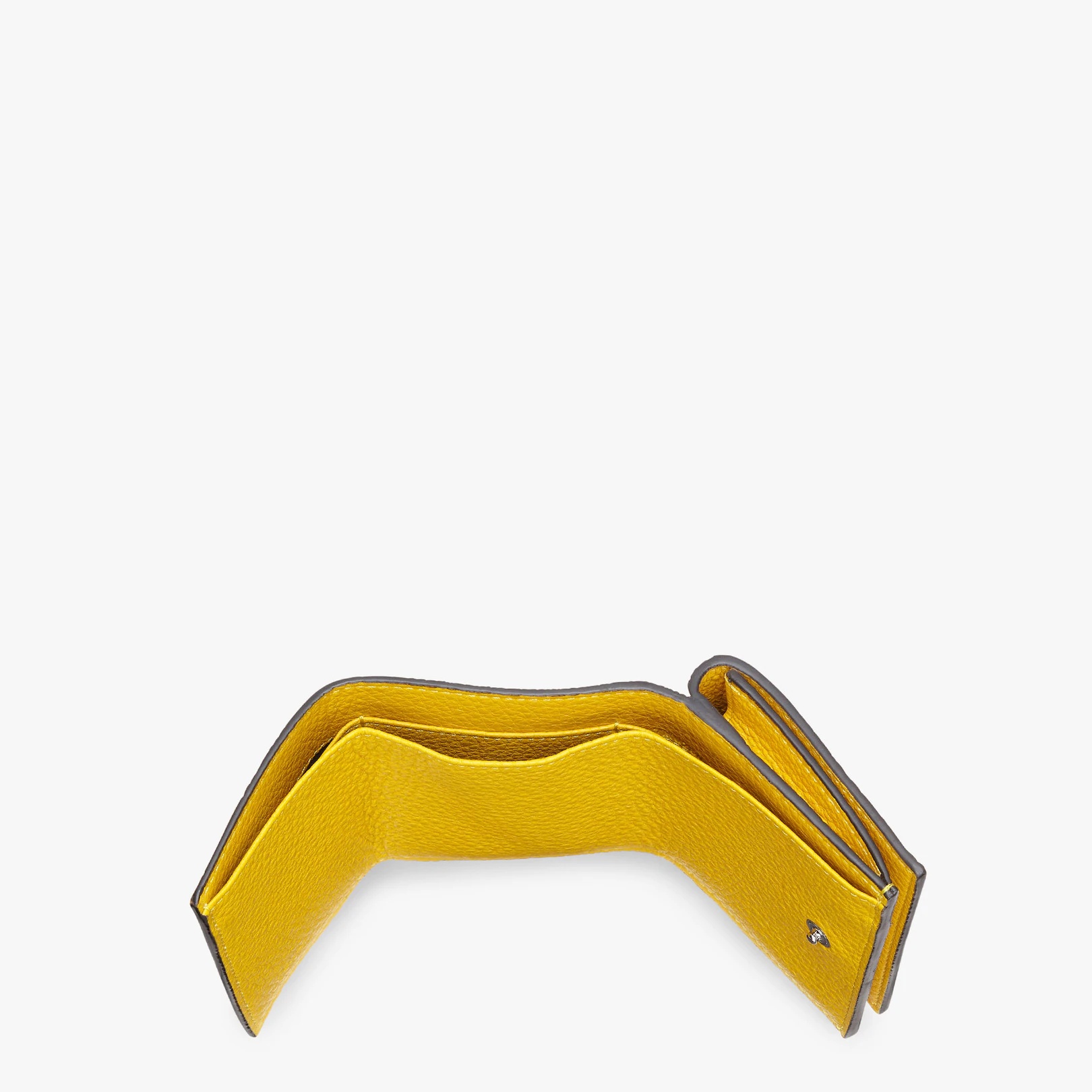 Yellow leather tri-fold wallet - 4