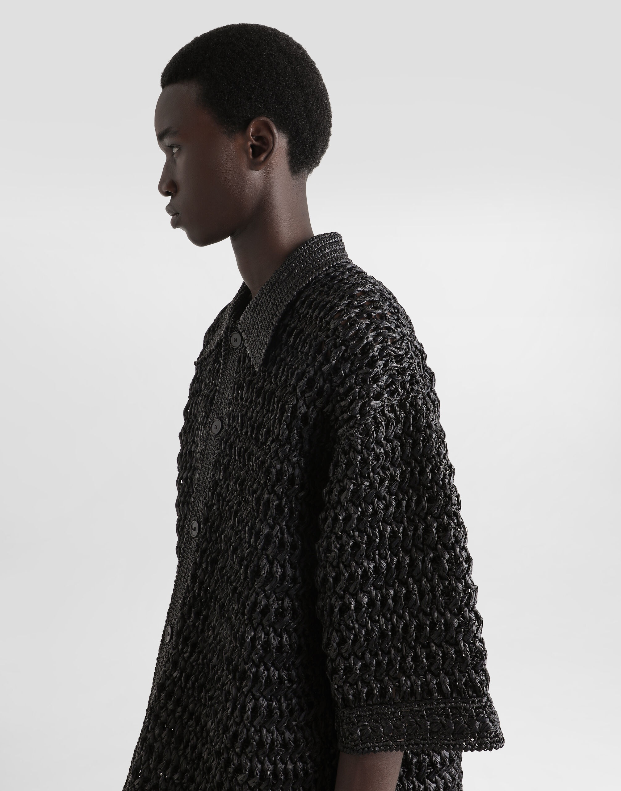 Viscose raffia crochet shirt - 5
