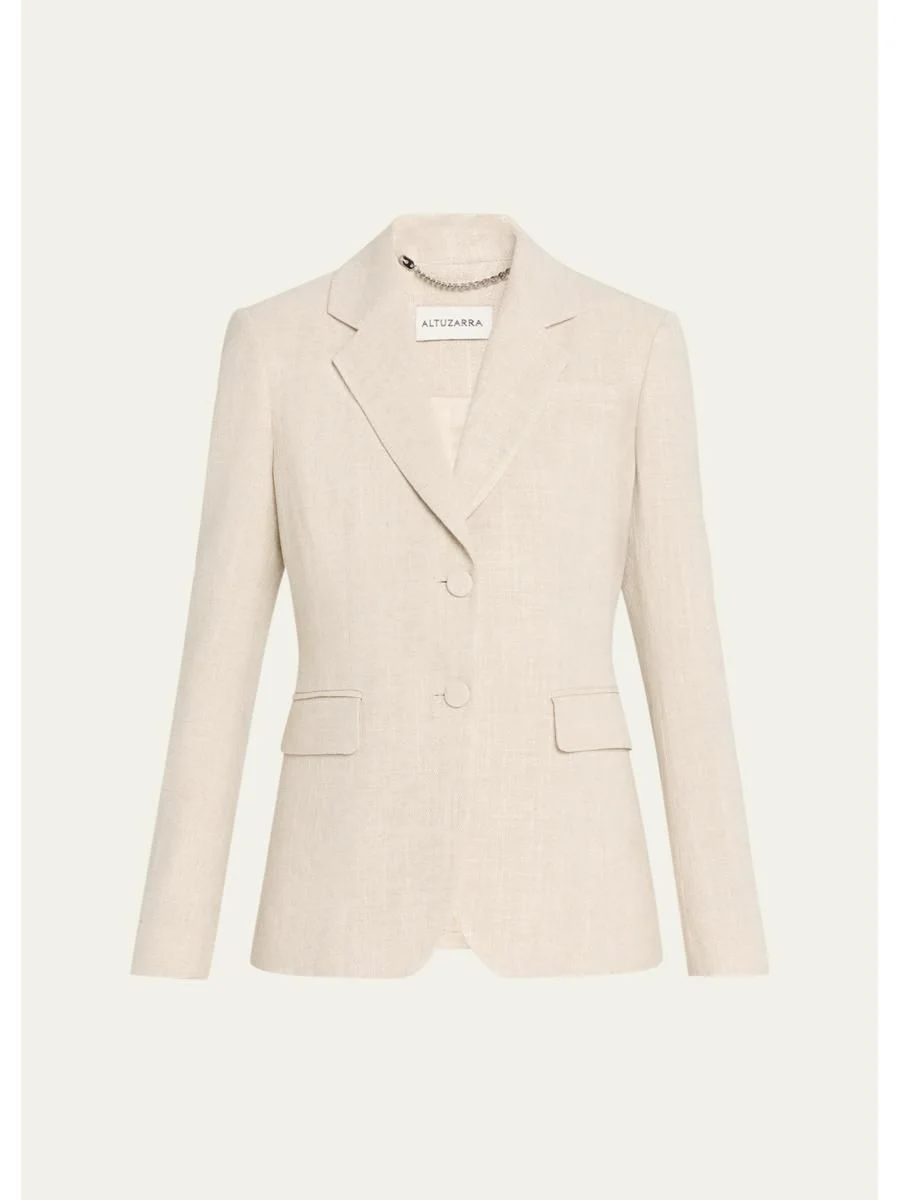 Fenice Slim Linen-Cotton Blazer - 1