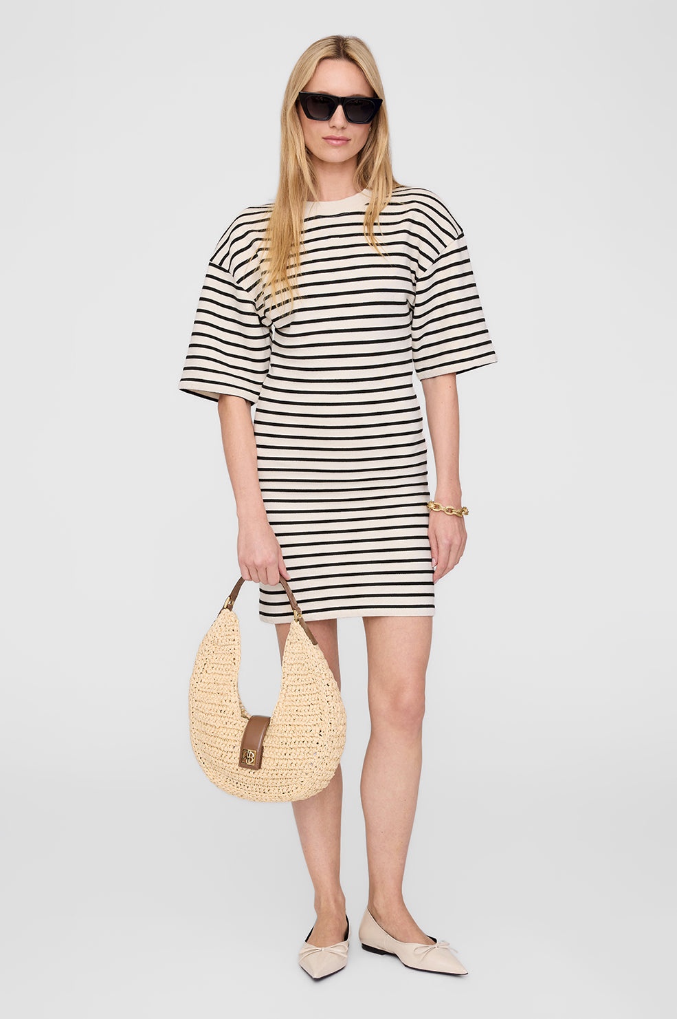 Mona Dress - Black Stripe French Terry - 2