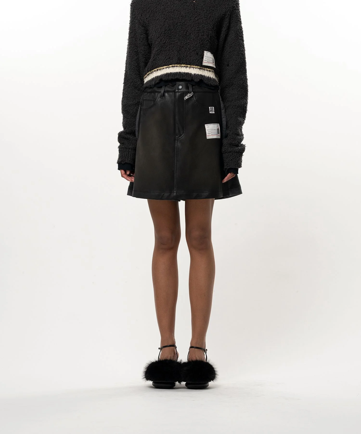 Coated Skirt Pants - 1