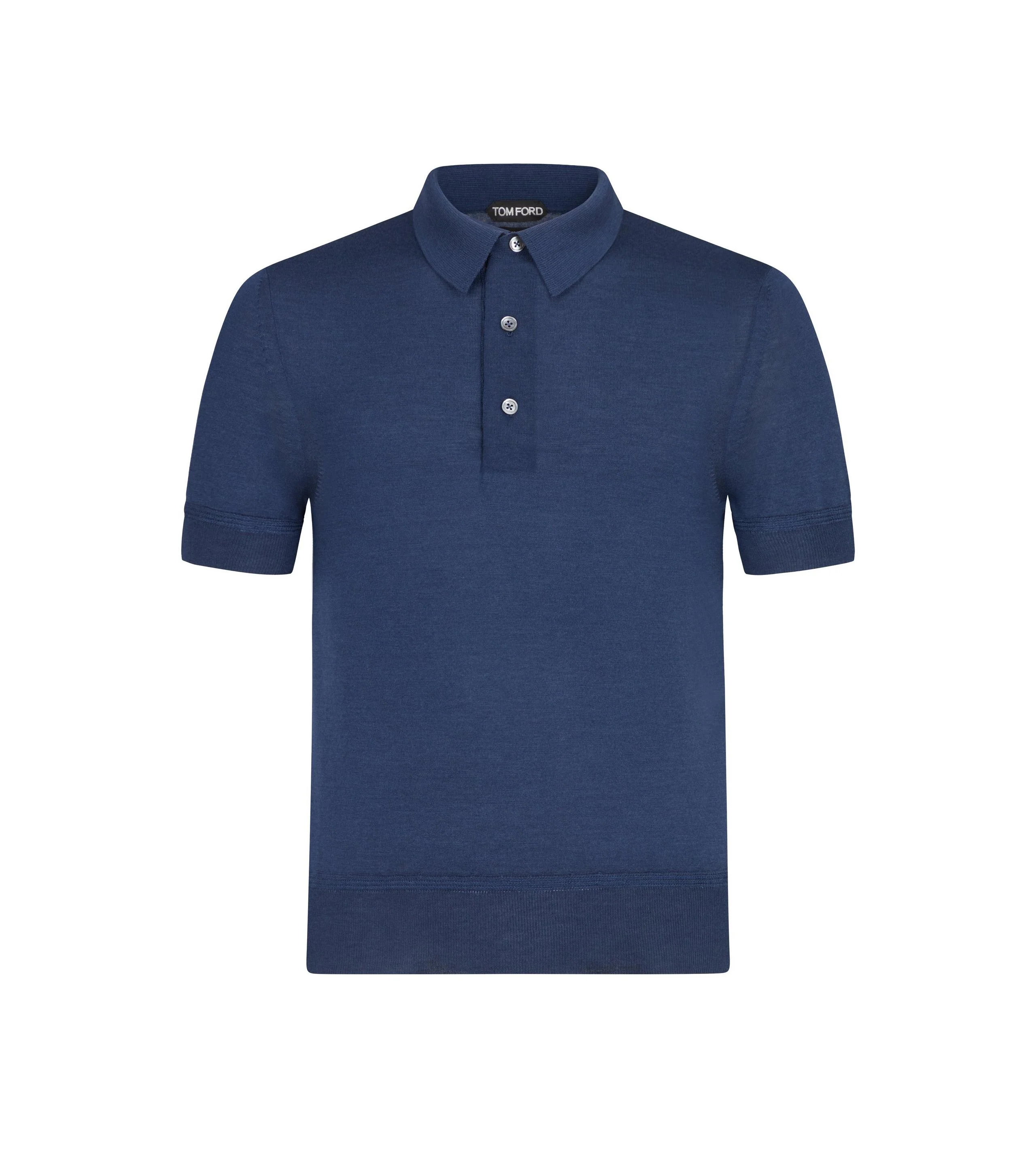 FINE GAUGE CASHMERE SILK KNIT POLO - 1
