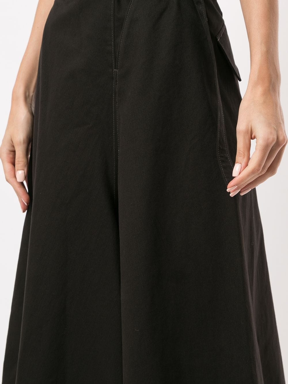 buckle-side asymmetric midi skirt - 5