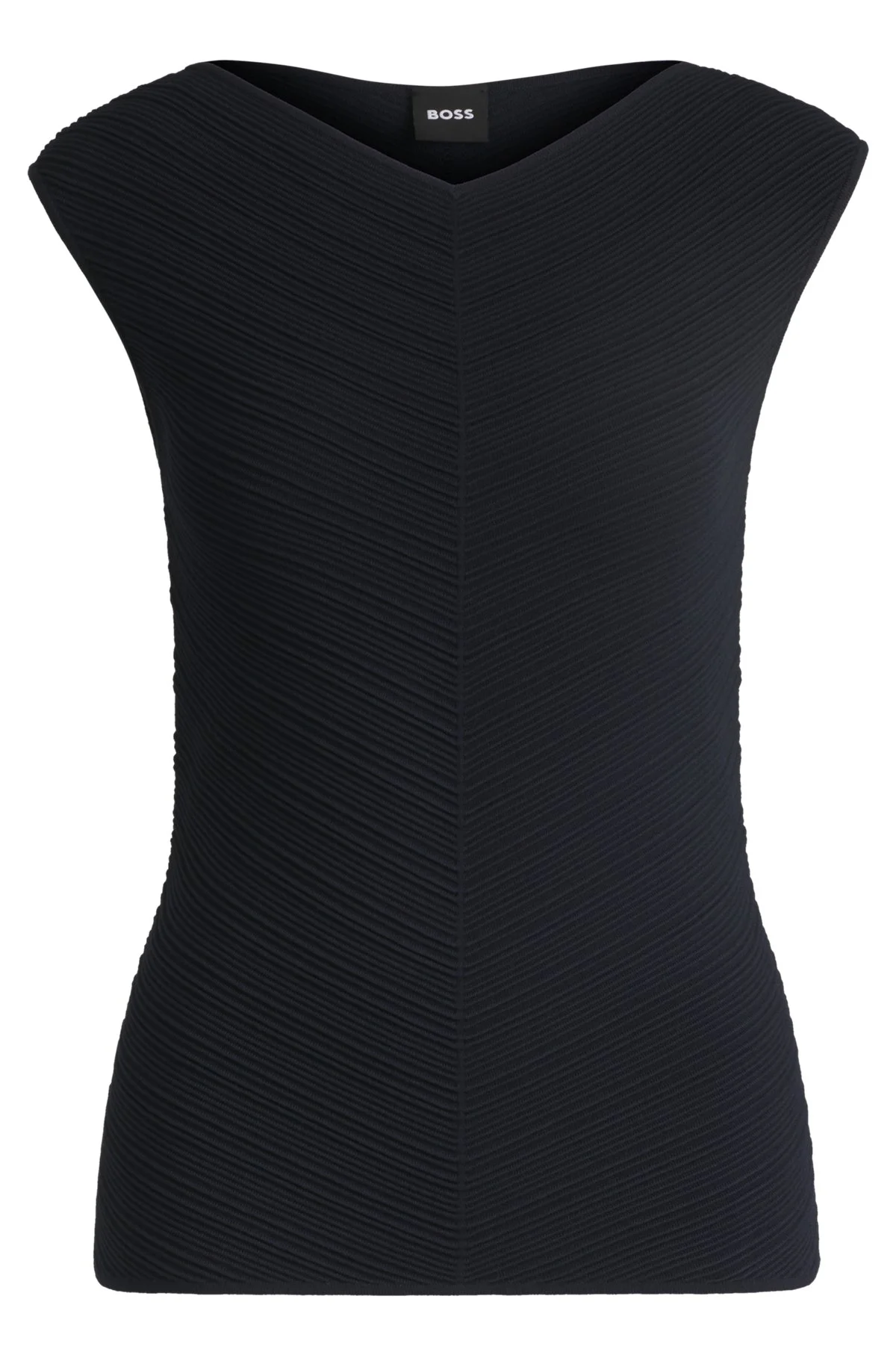 V-NECK TOP WITH KNITTED STRUCTURE - 1