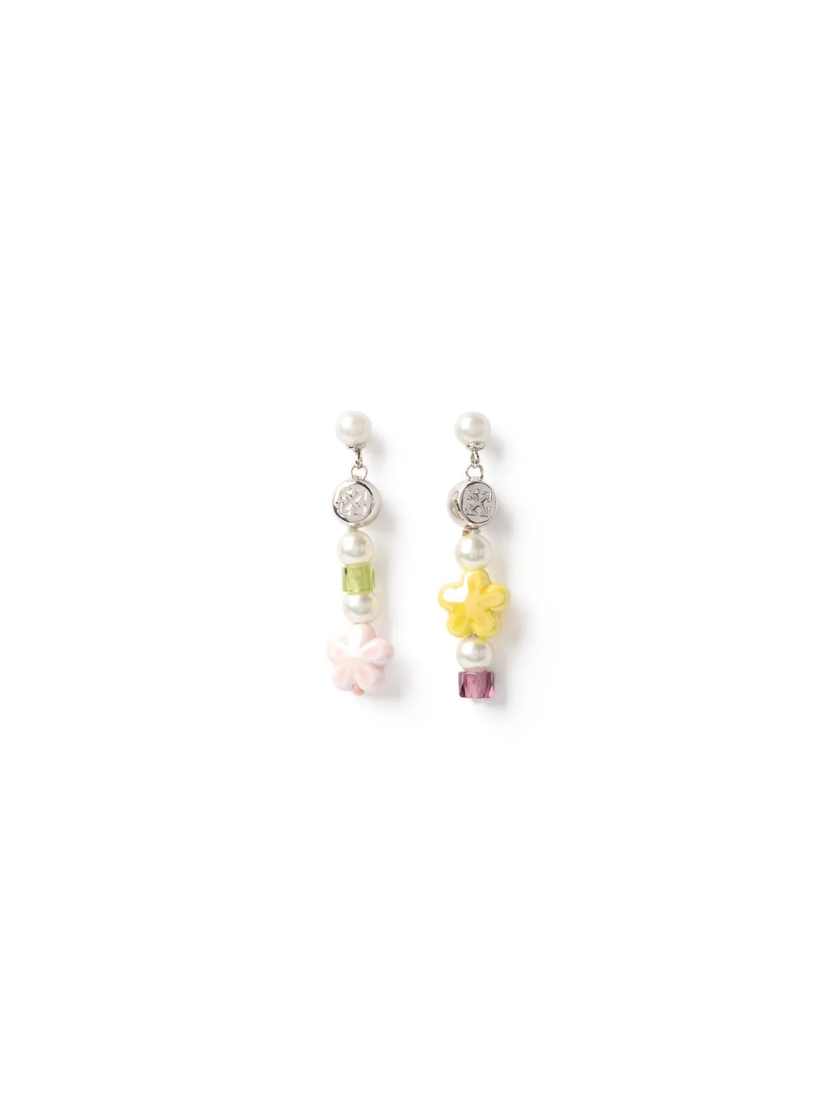 OFF WHITE Women's Arrow Pearl & Beads Earrings in Silver - 1
