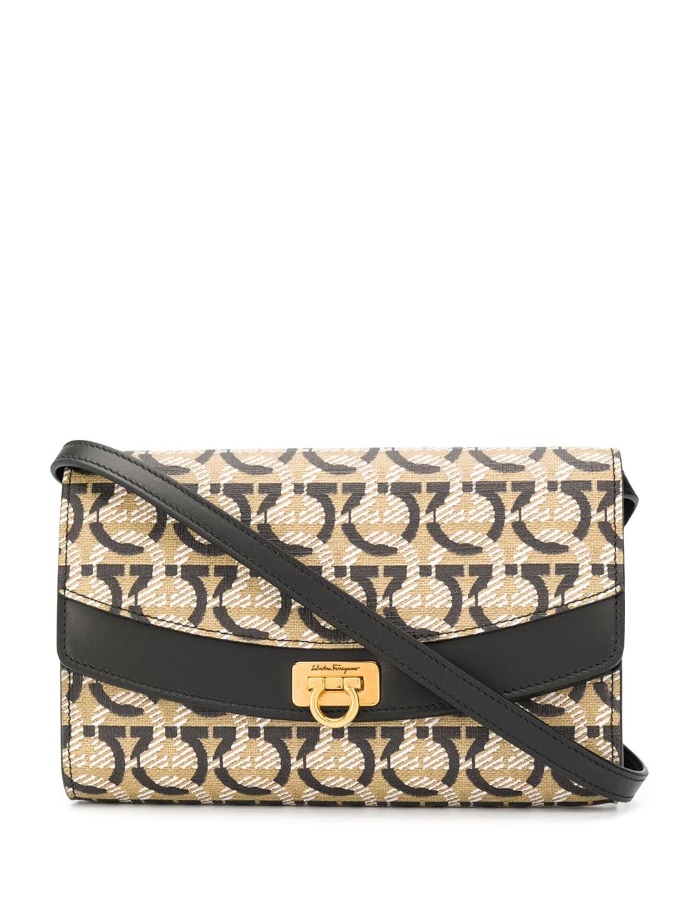 panelled monogram crossbody bag - 1