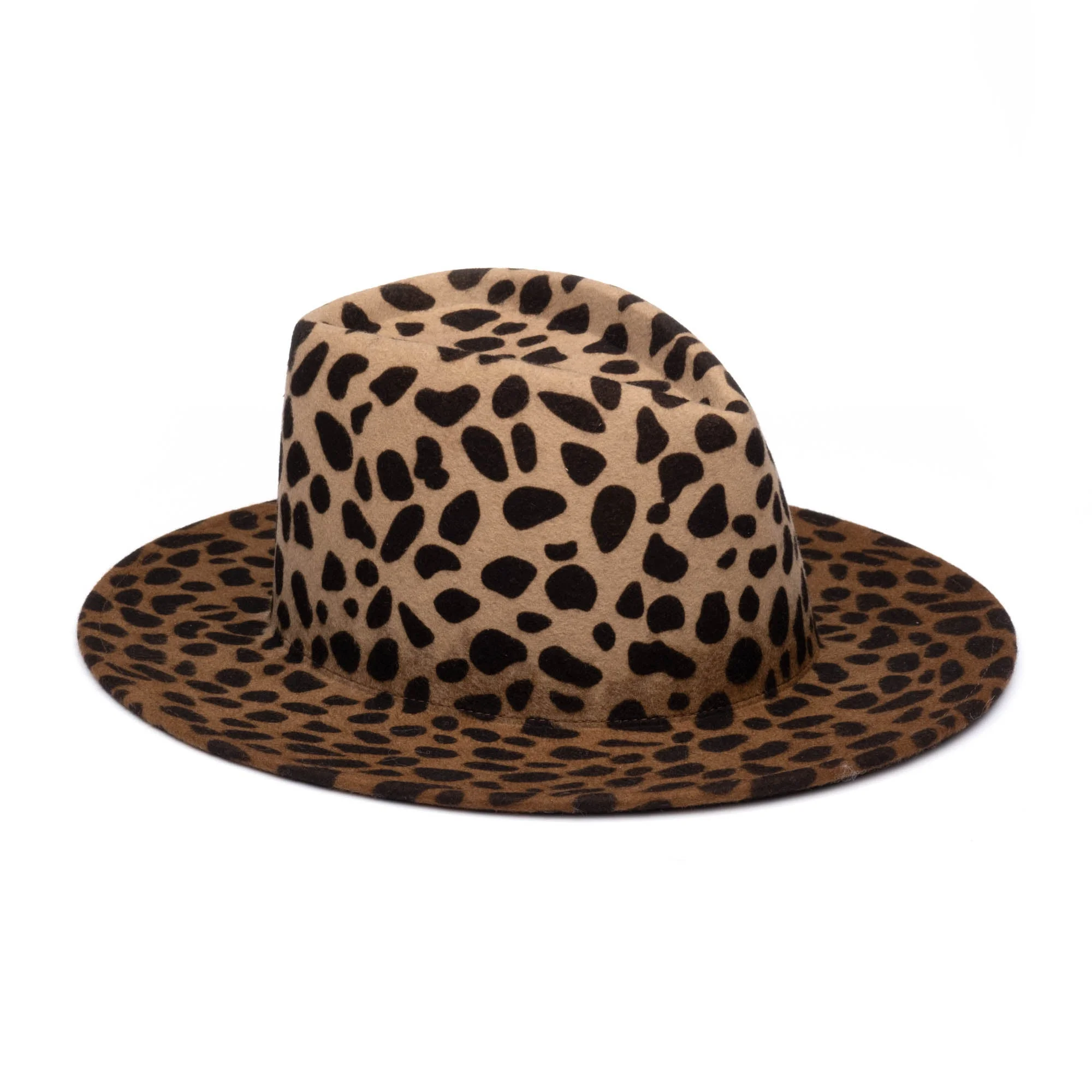 Blaine Leopard Wool Felt Fedora - 1
