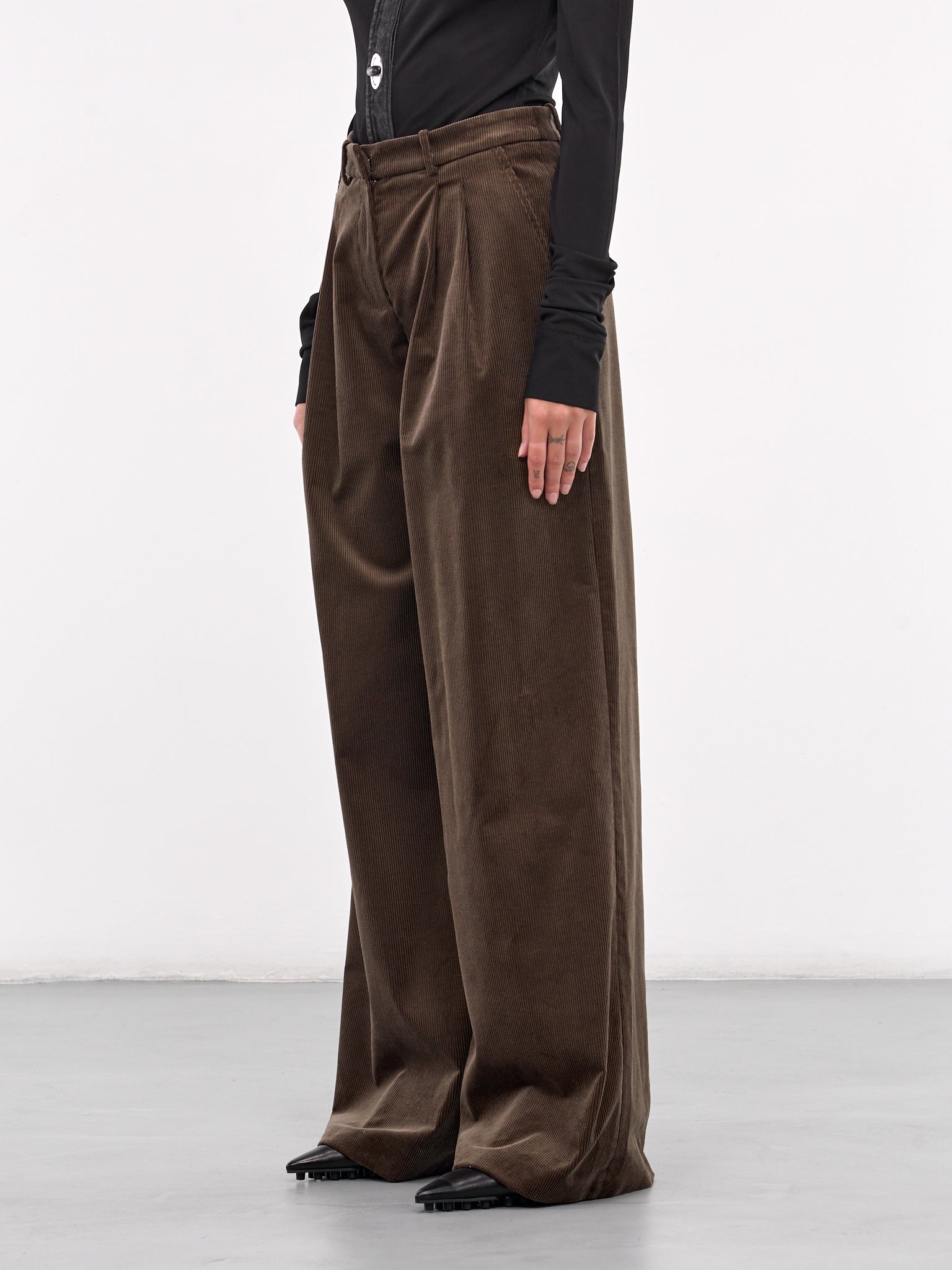 Corduroy Wide Leg Trousers - 2
