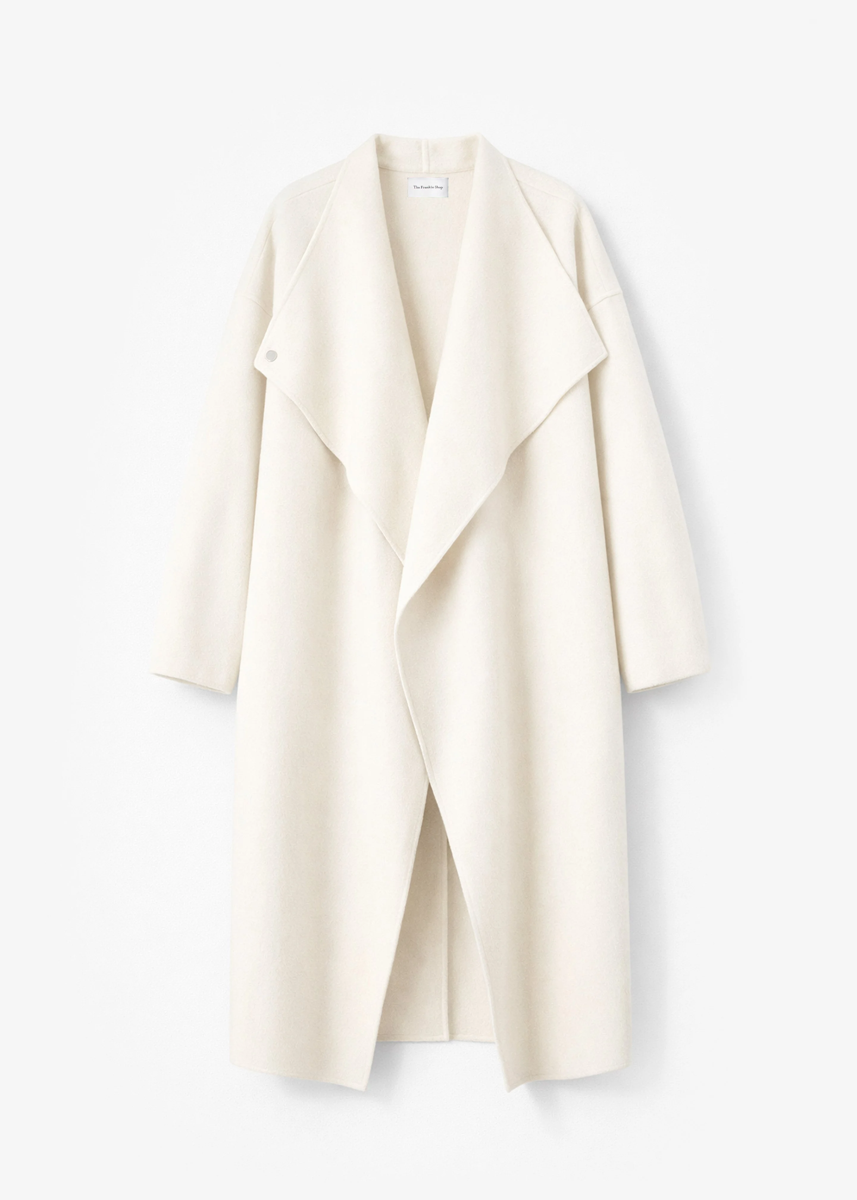 Leroy Funnel Neck Wool Coat - White - 1