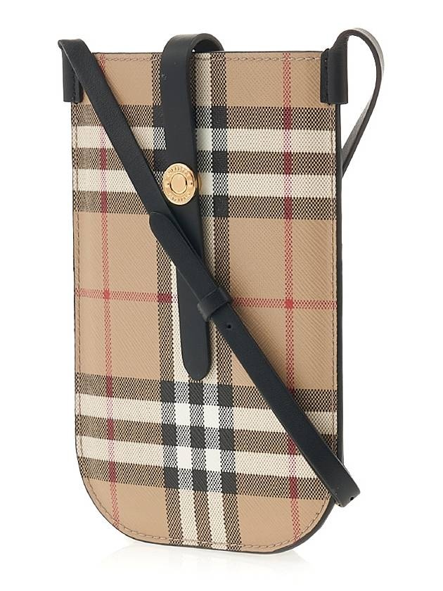 Vintage Check And Strap Phone Case Beige Black - 3