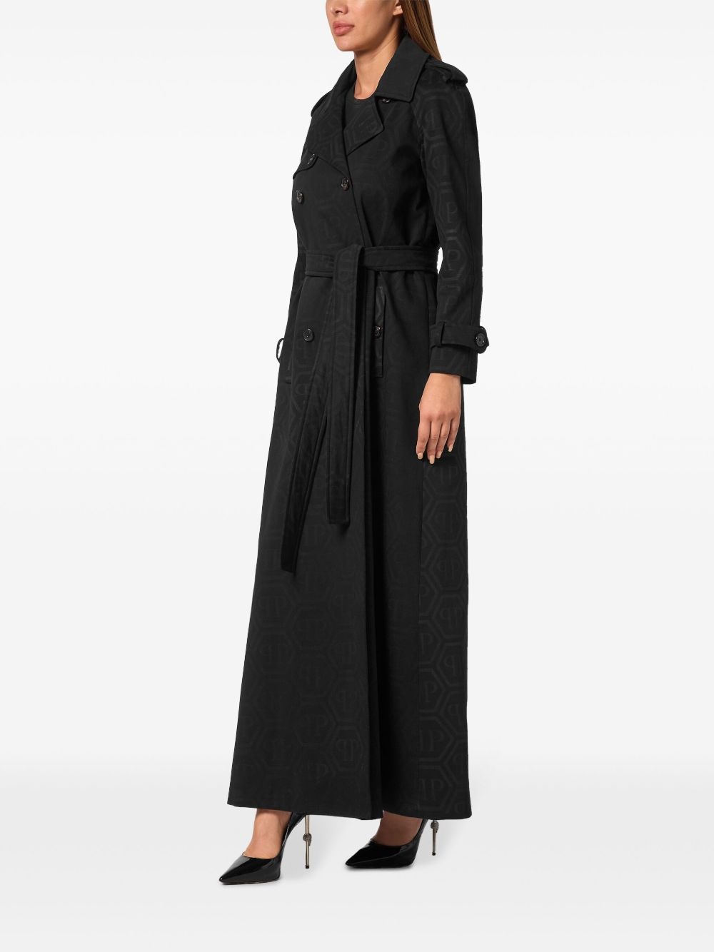 monogram trench coat - 4