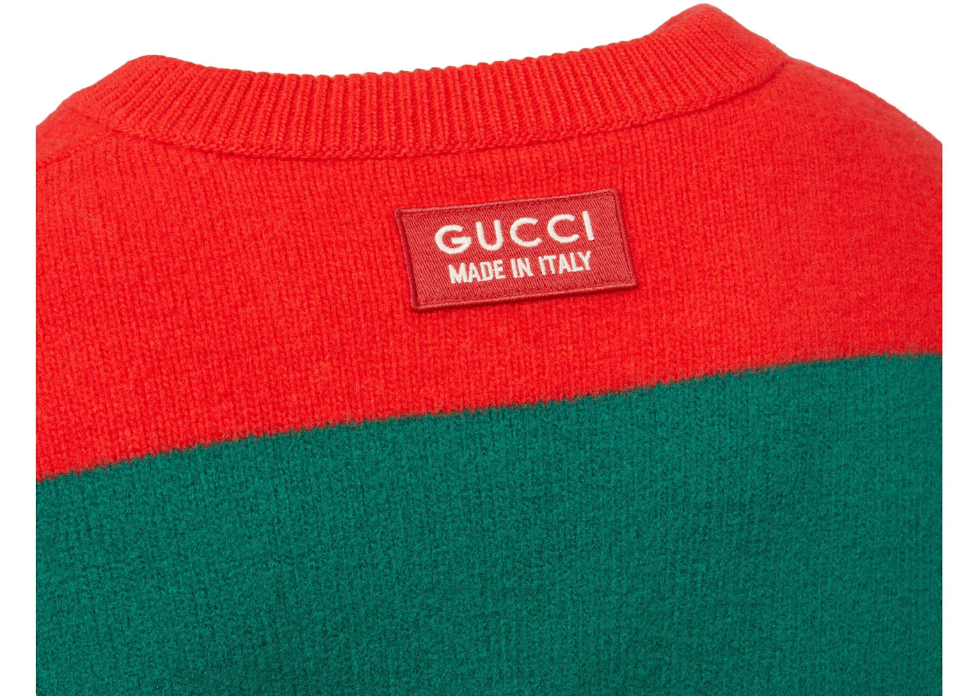 Gucci Felted Wool Striped Sweater Red/Green - 2