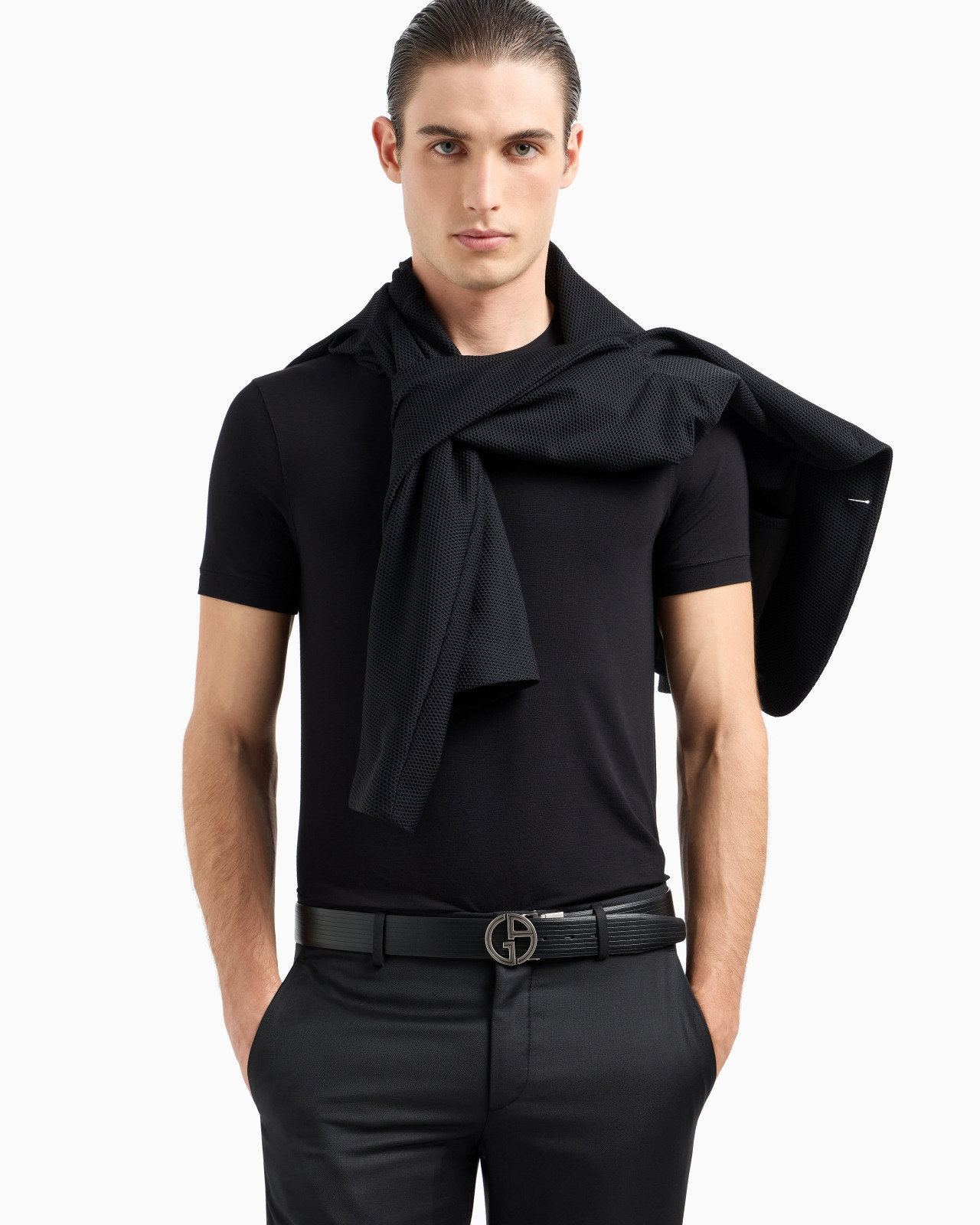 Icon Crew-neck T-shirt in stretch viscose jersey - 6