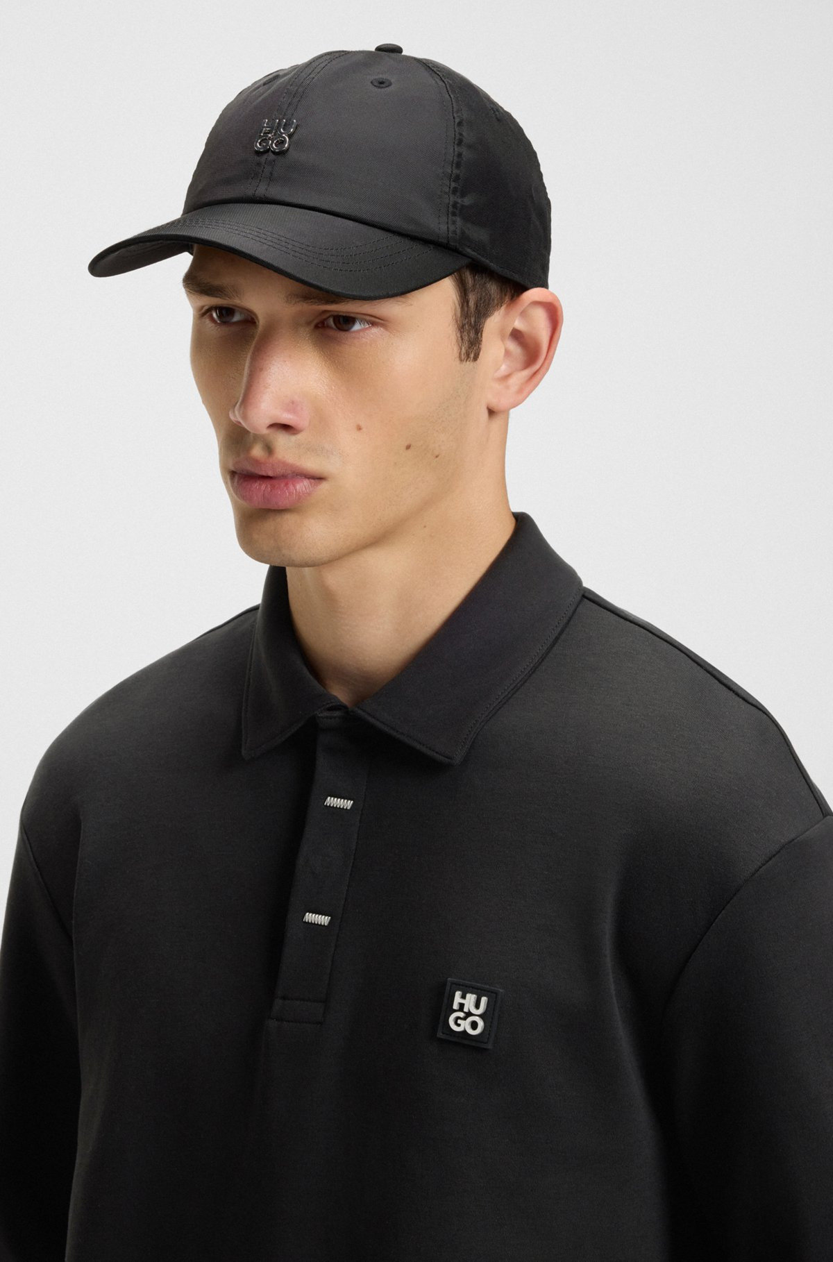 POLO-STYLE SWEATSHIRT WITH COVERED PLACKET - 3