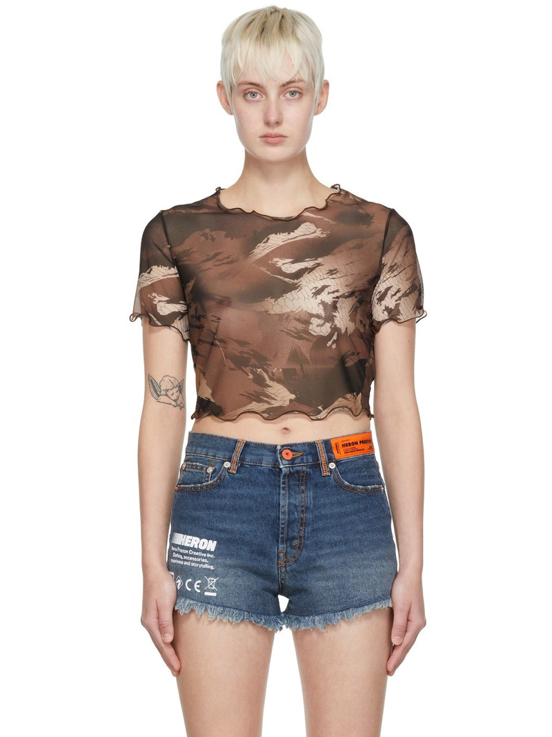 Brown Nylon T-Shirt 1