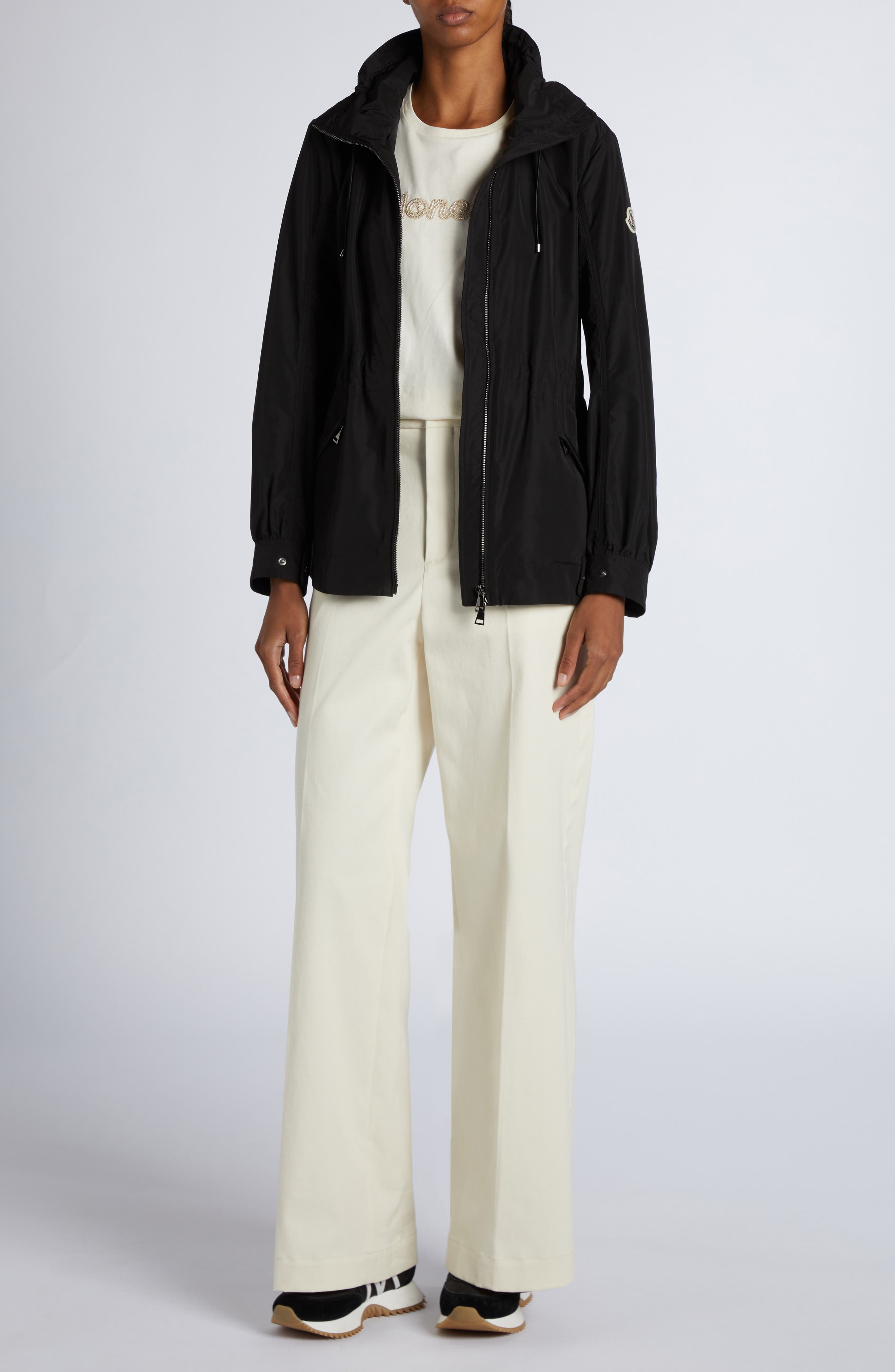 Moncler Leandro Short Hooded Jacket in Black at Nordstrom - 3