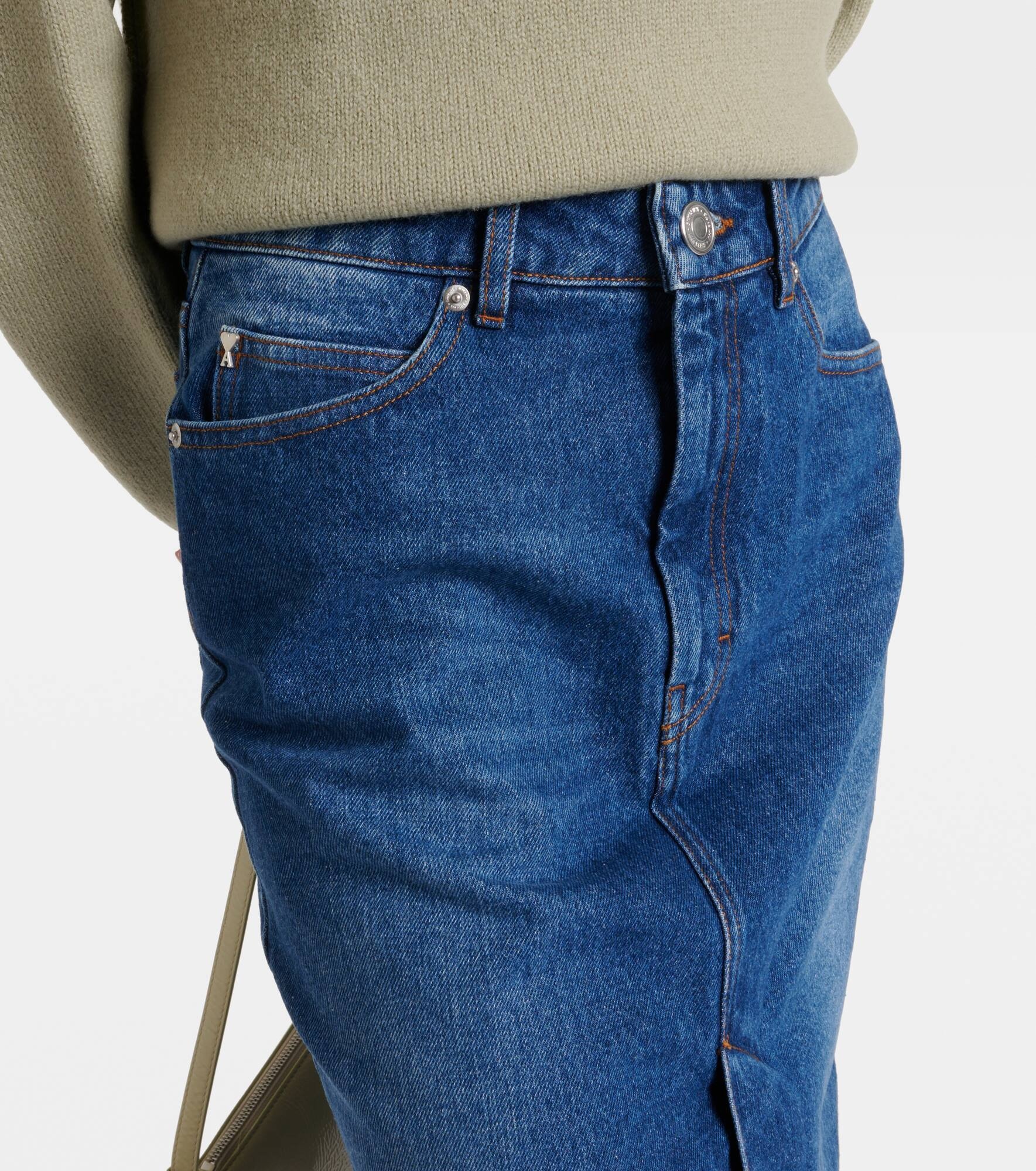 Denim pencil skirt - 4