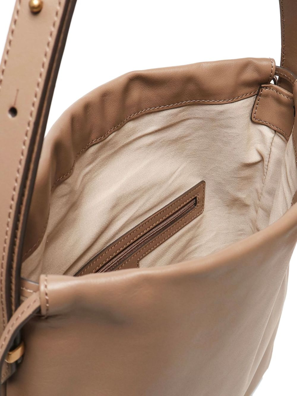 drawstring leather shoulder bag - 3