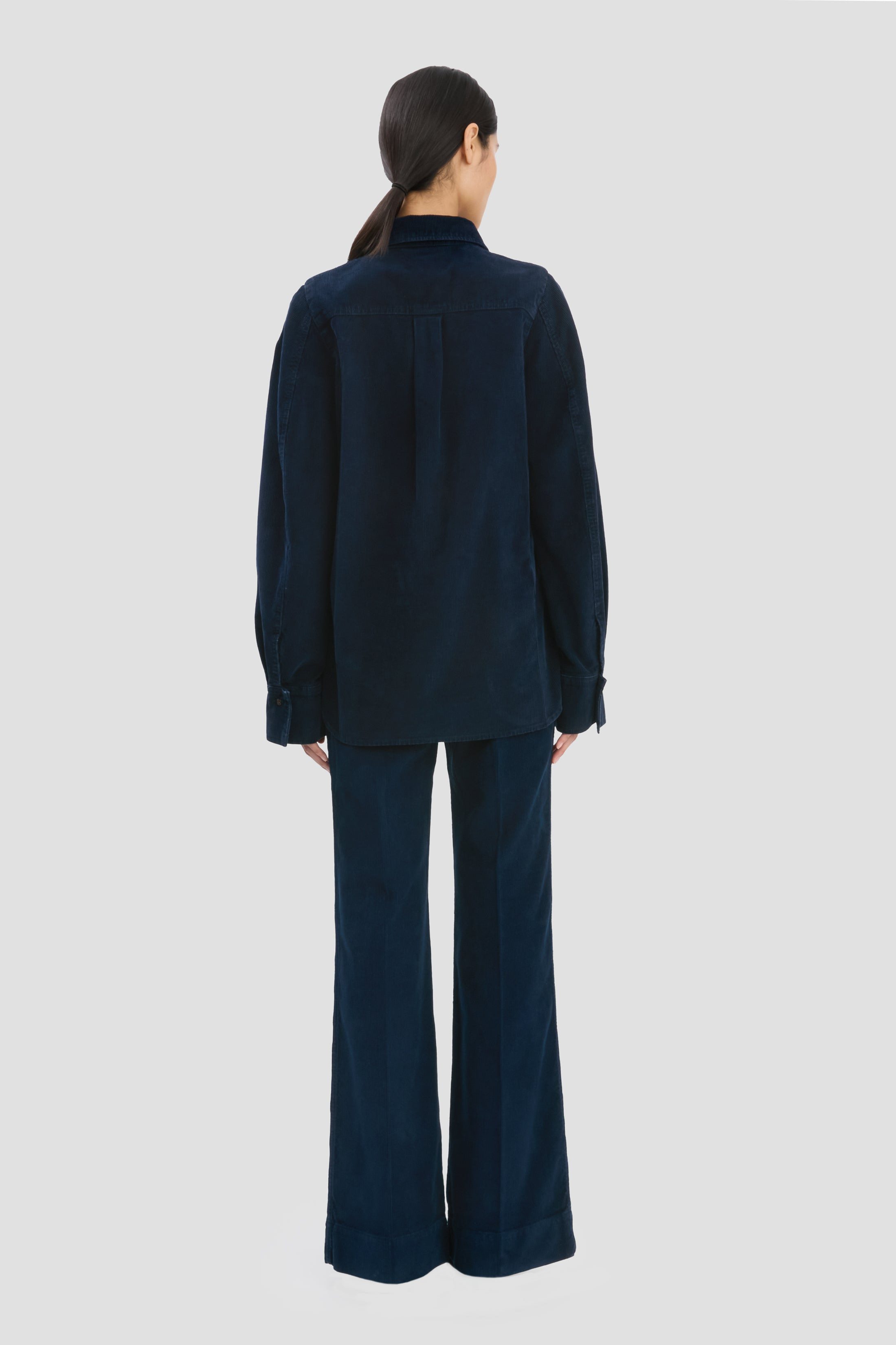 Shoulder Detail Slim Shirt In Indigo - 5