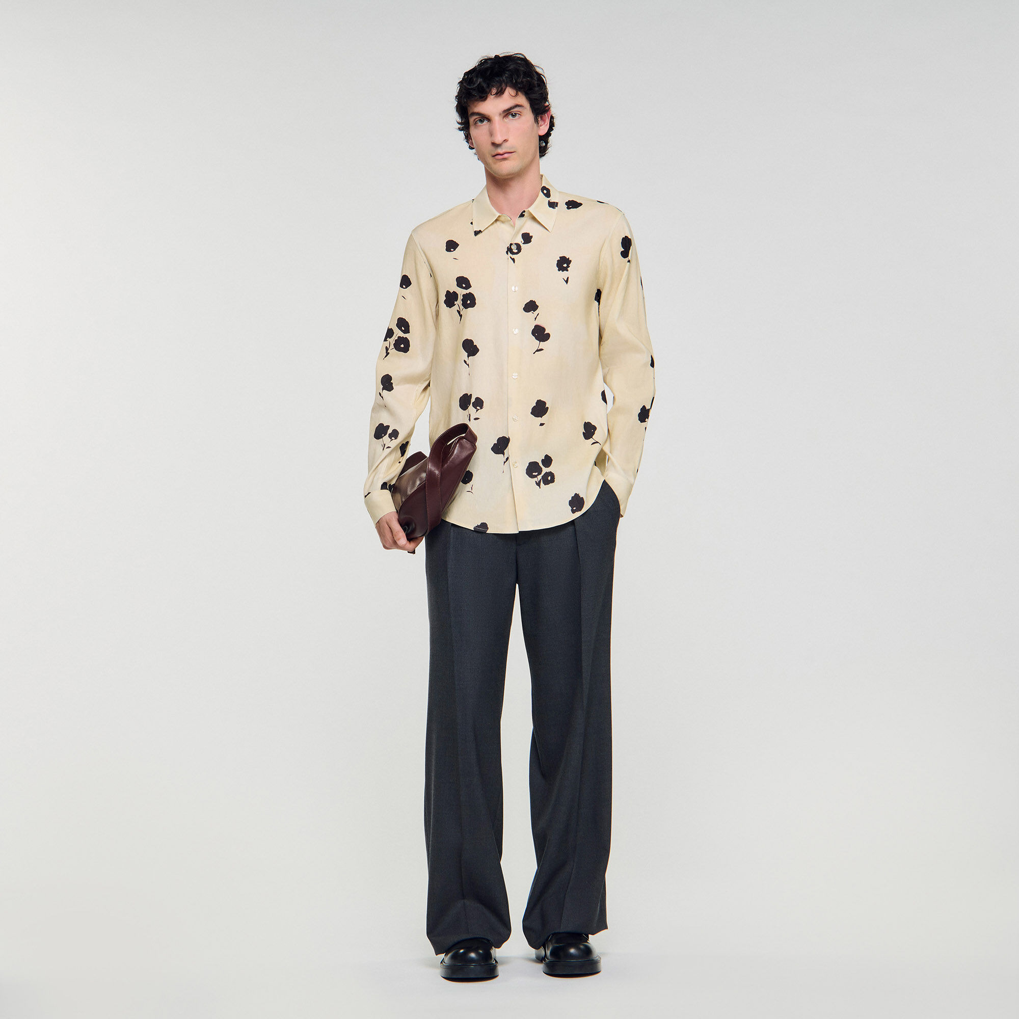 FLORAL PRINT LINEN SHIRT - 1