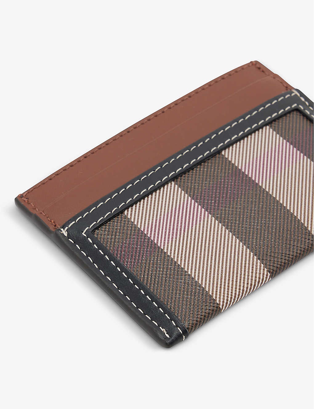 BURBERRY: Sandon credit card holder in coated fabric and leather