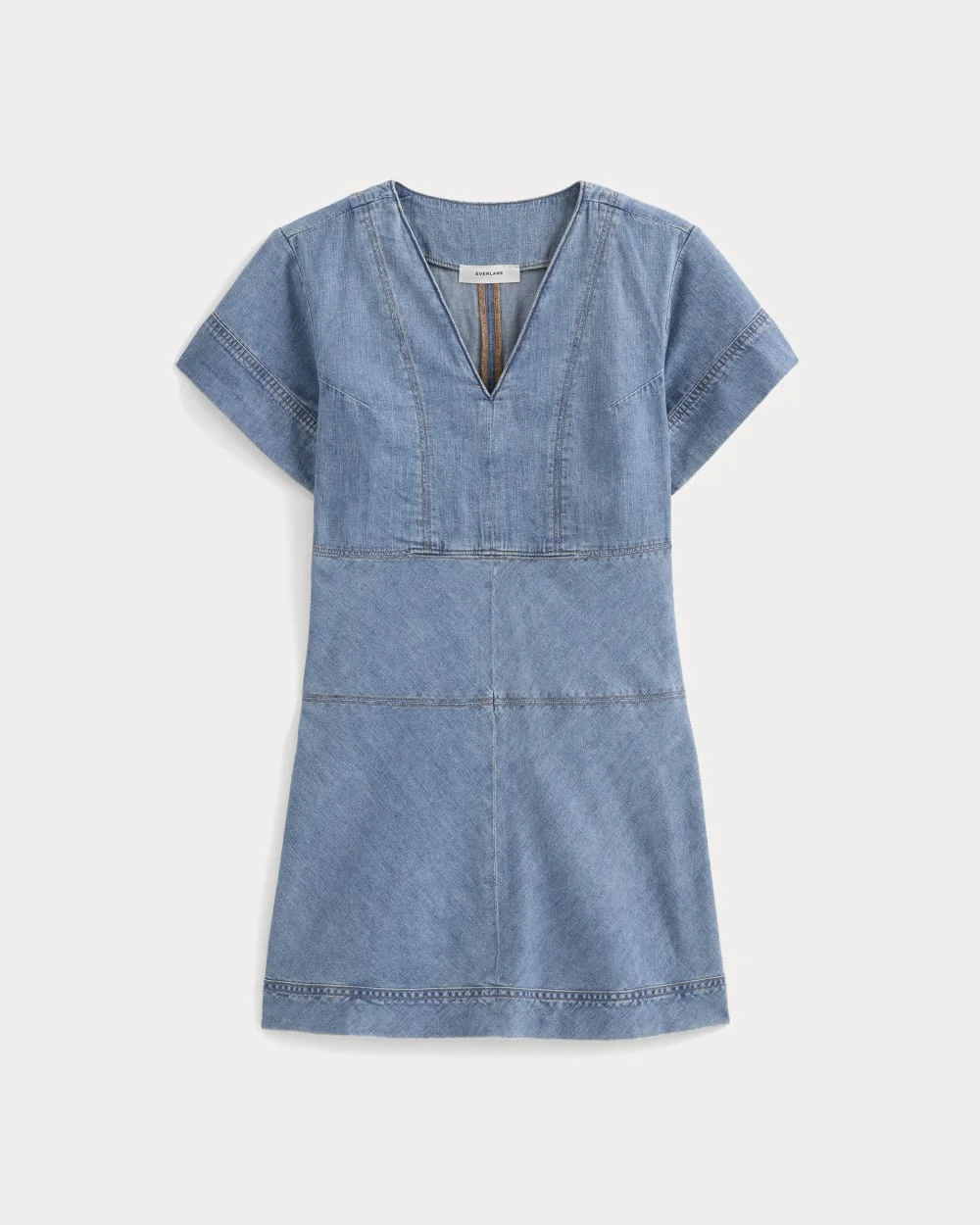 DENIM SHORT-SLEEVE DRESS - 1