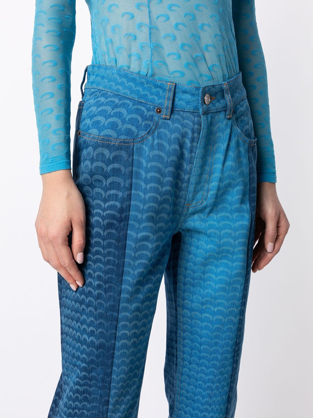 Moonfish Skin panelled jeans - 5
