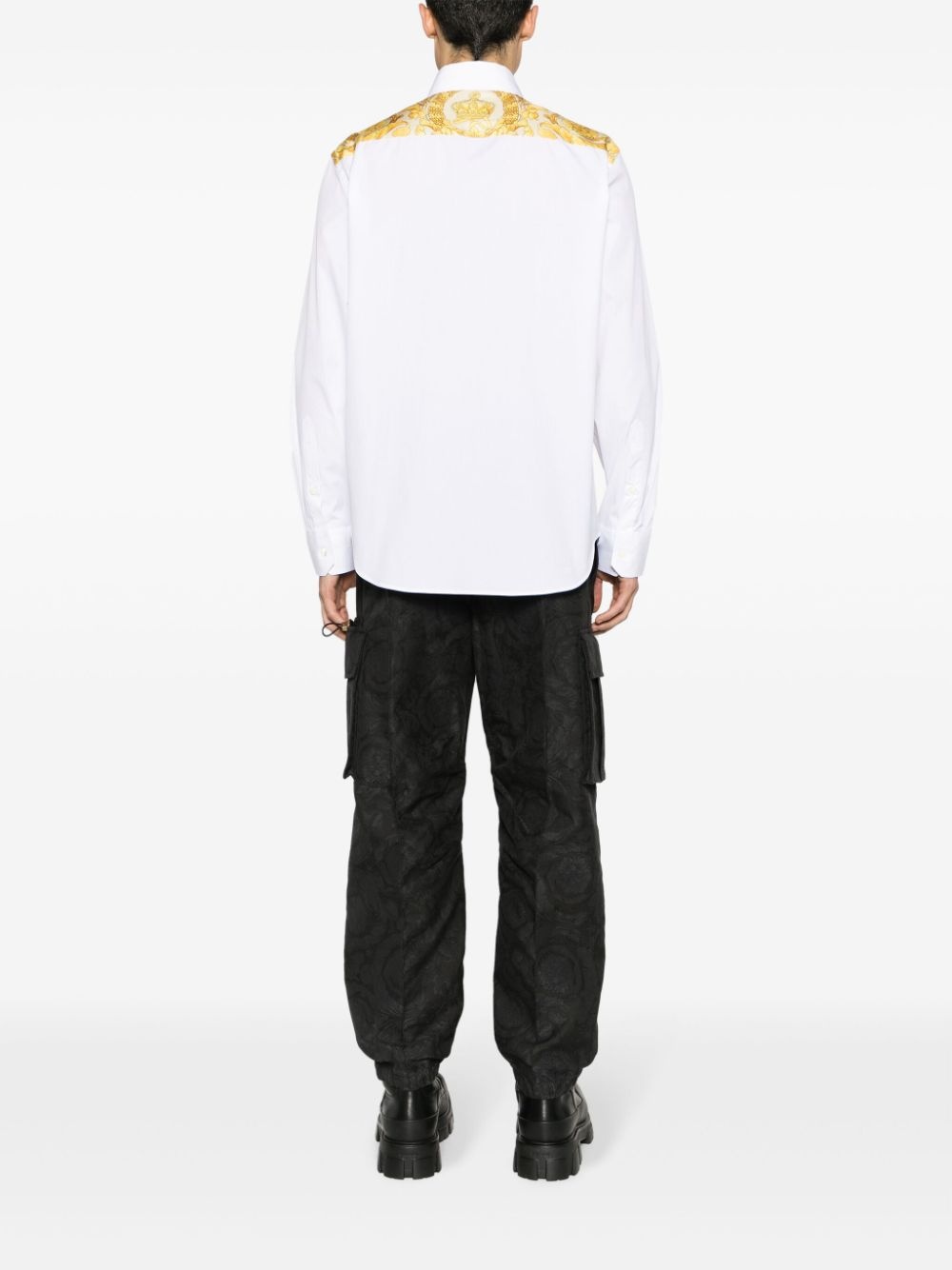 Barocco-panel cotton shirt - 2