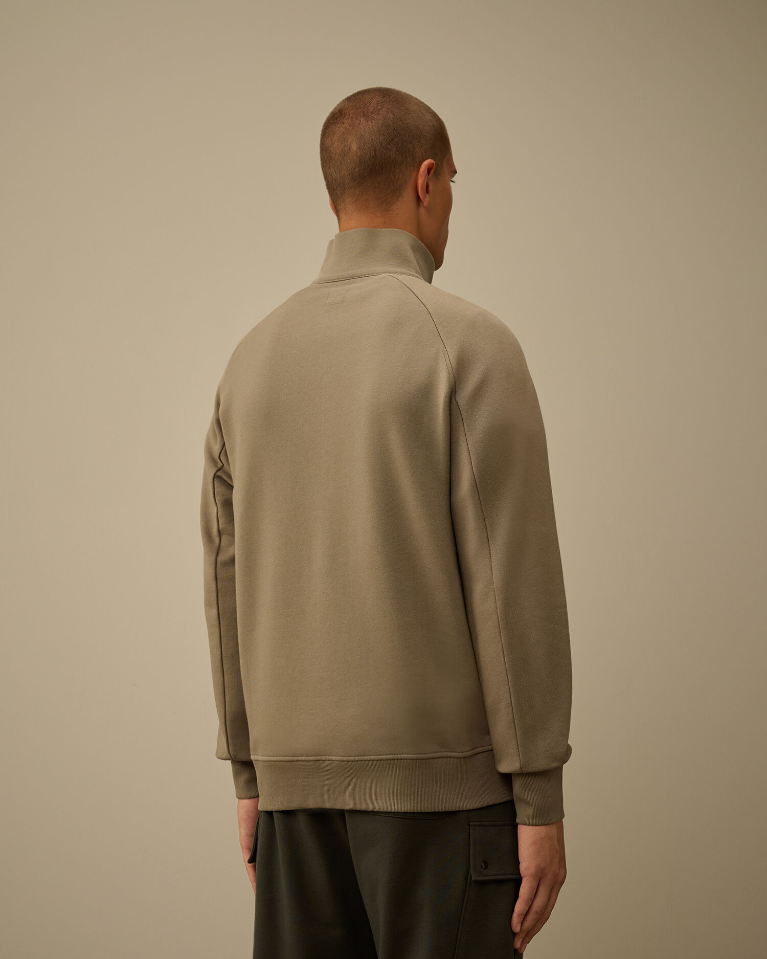 Diagonal Raised Fleece Half Zip Sweatshirt - 4