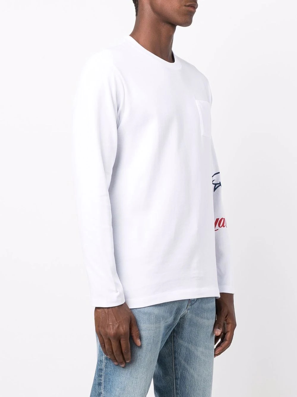 long sleeved wrap logo T-shirt - 3