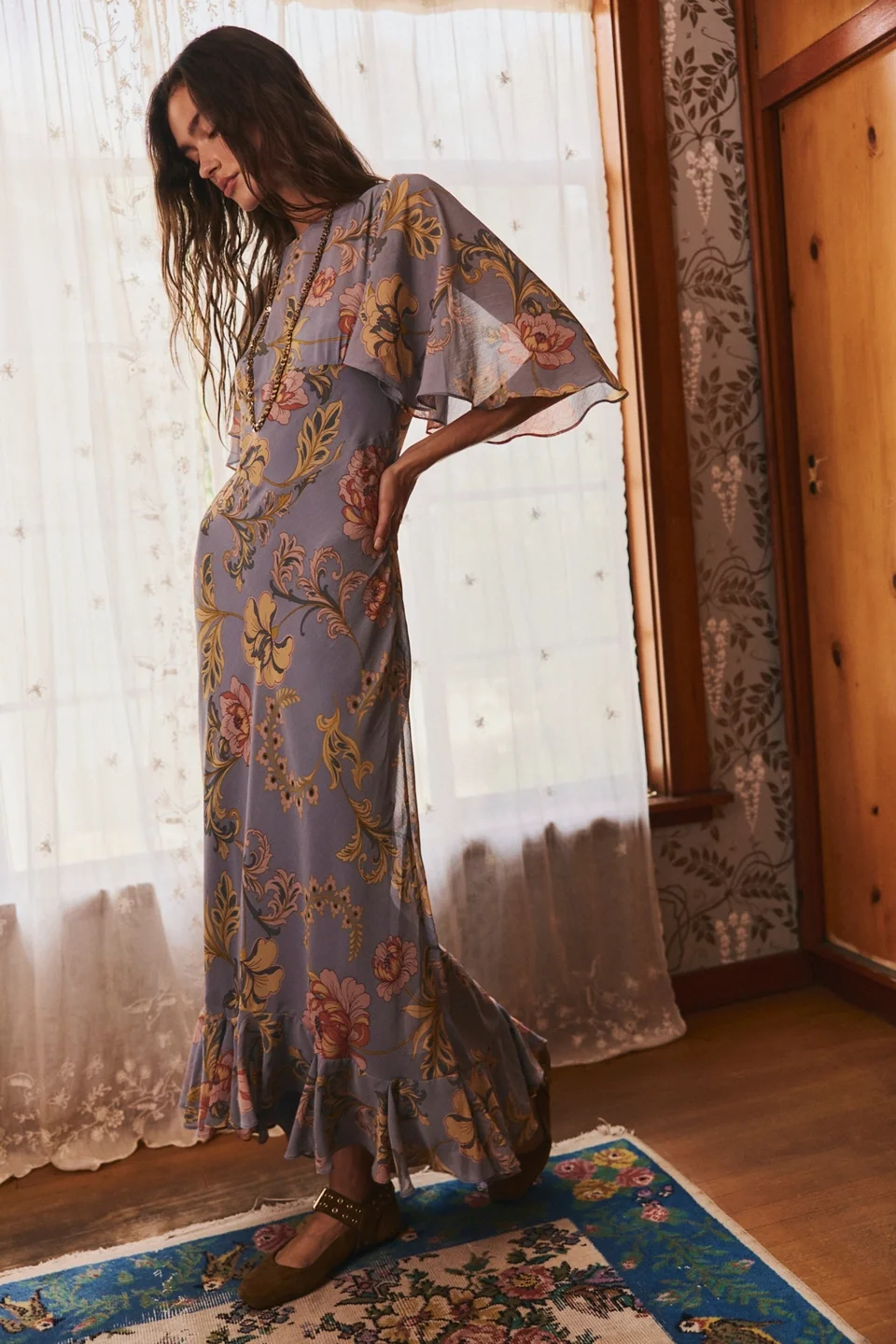 Swan Song Printed Midi Dress - 1