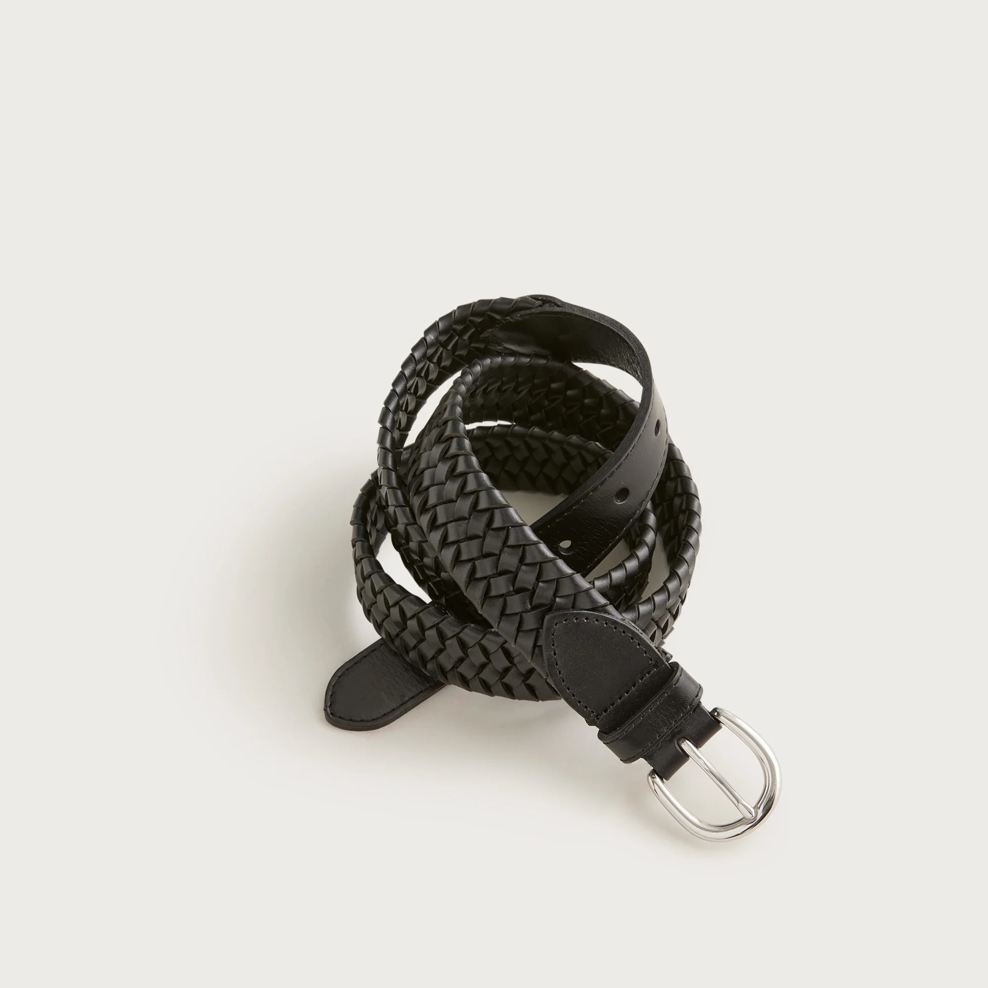 Woven elasticated Italian leather belt - 1