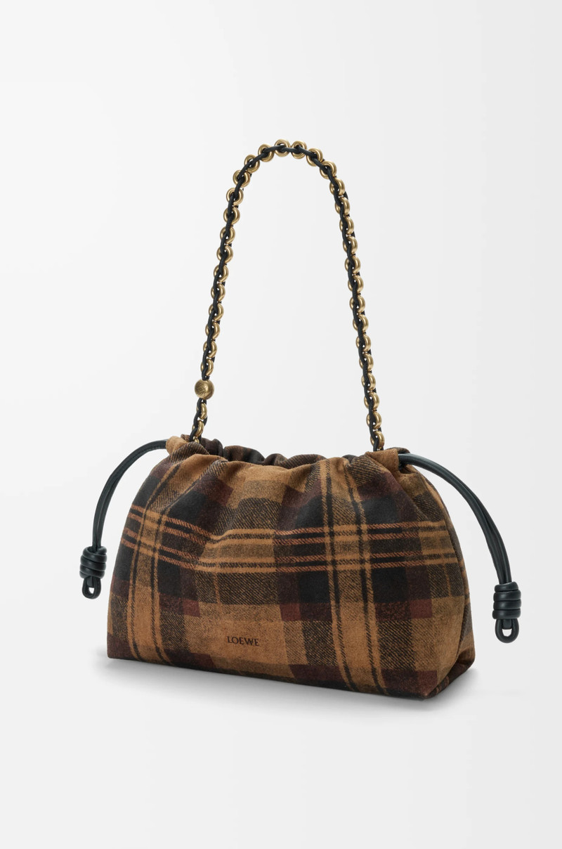 Medium Flamenco purse in tartan suede 3